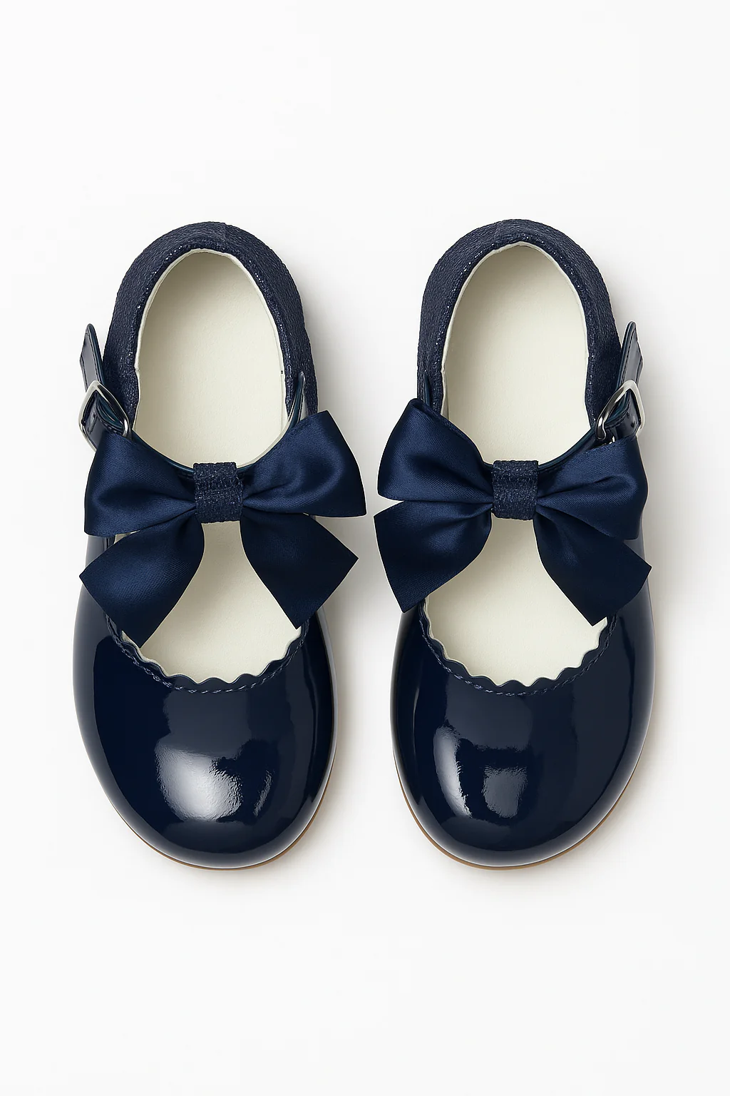 Girls Bow Patent Mary Jane Shoes – KRISTY - Navy Blue - Image 2