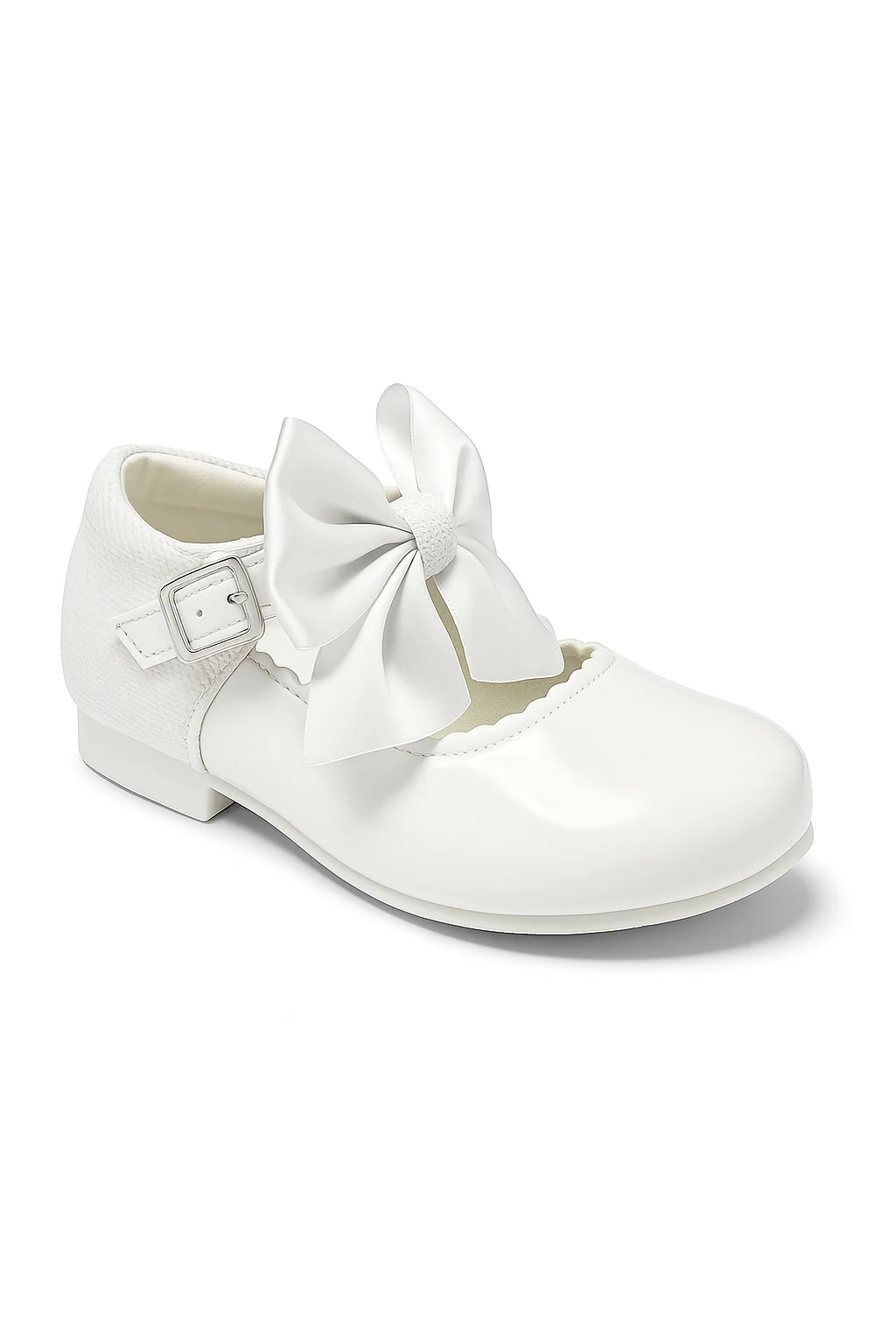 Girls Bow Patent Mary Jane Shoes – KRISTY - White