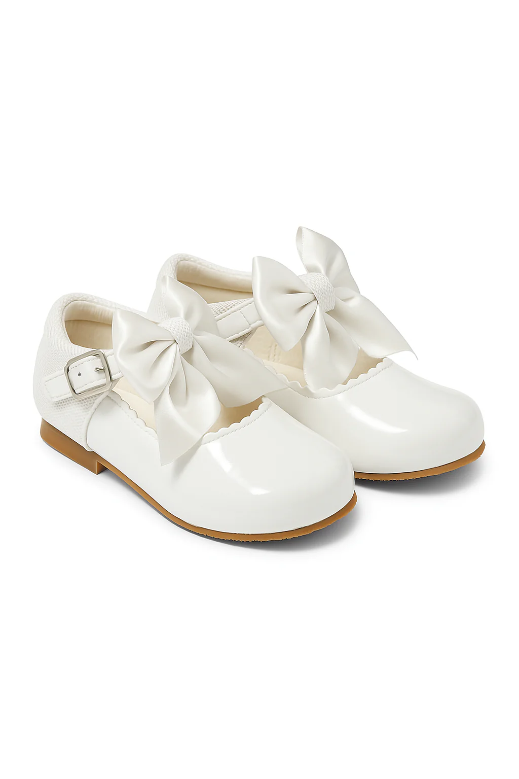 Girls Bow Patent Mary Jane Shoes – KRISTY - White - Image 3