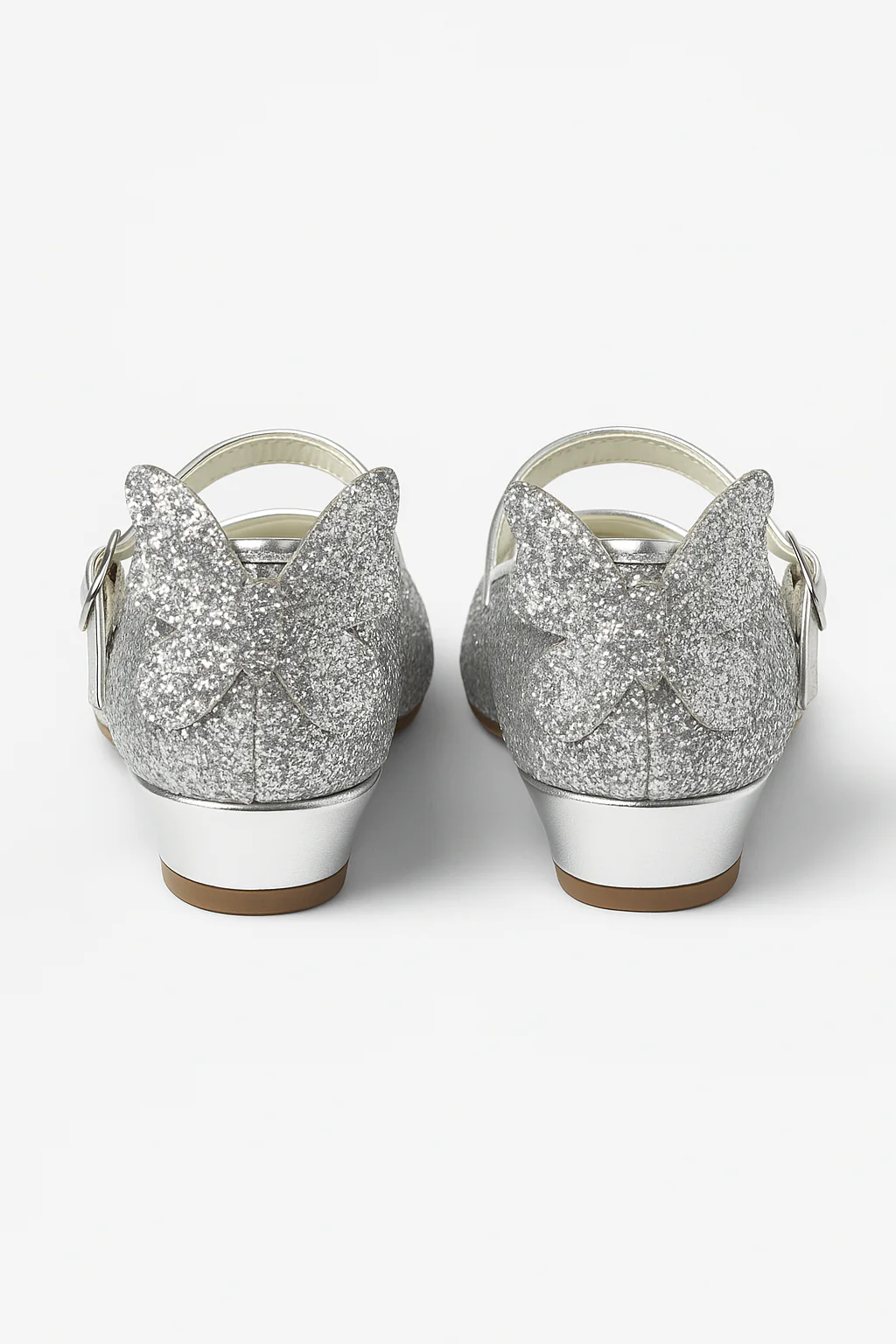 Girls' Sparkly Medium Heel Mary Jane Ankle Strap Shoes - ANNA - Silver - Image 4