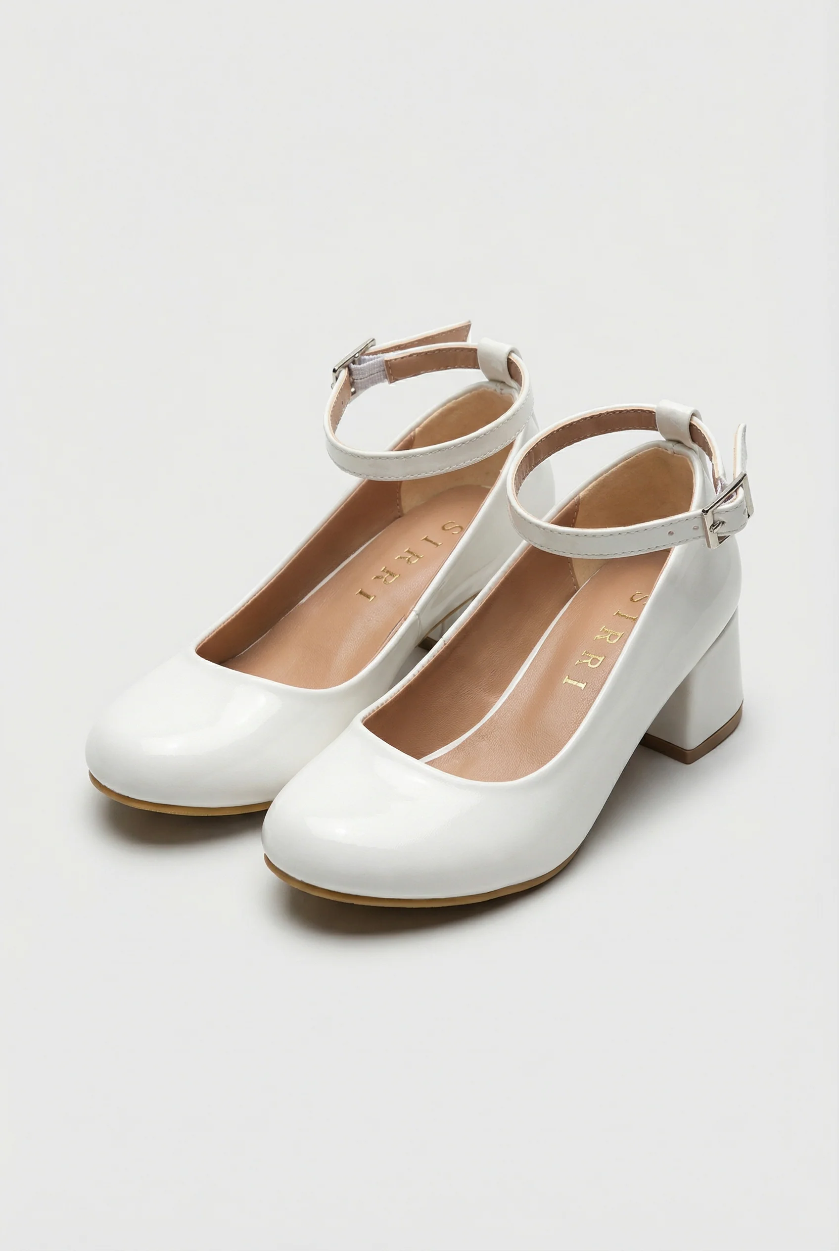 Girls Block Heal Mary Jane Dresss Shoes - MIRAGE - White - Image 3
