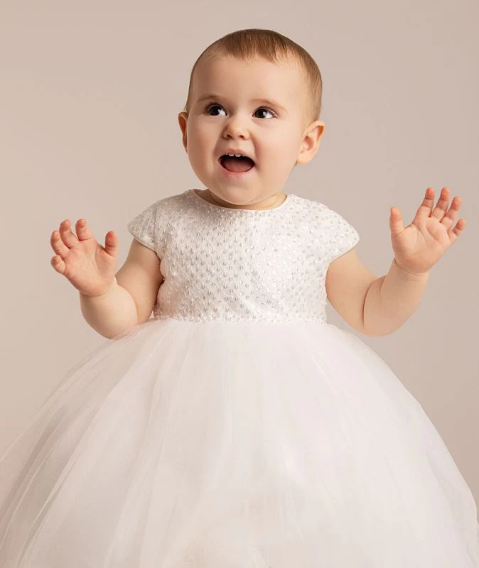 Girls’ Ivory Sequin & Tulle Dress - Danna - Image 5