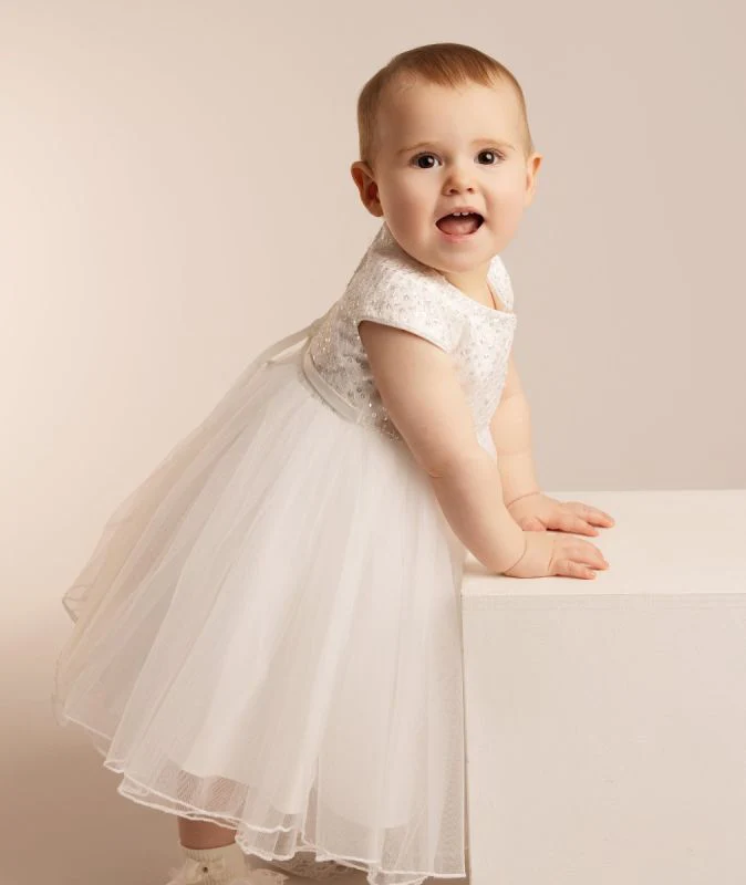 Girls’ Ivory Sequin & Tulle Dress - Danna - Image 6