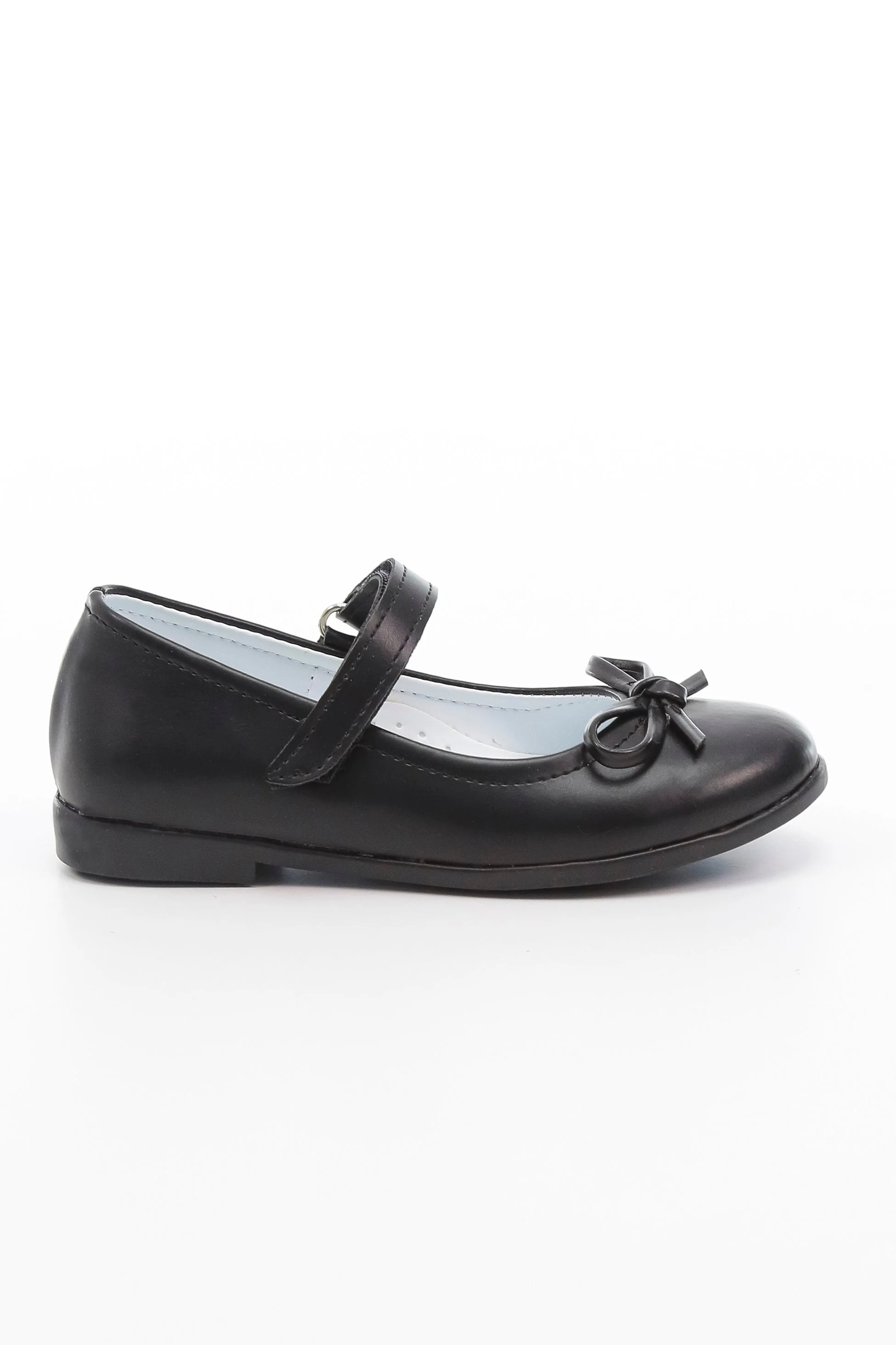 Girls Mary Jane Flat Dress Shoes - ANNA - Mat Black - Image 4