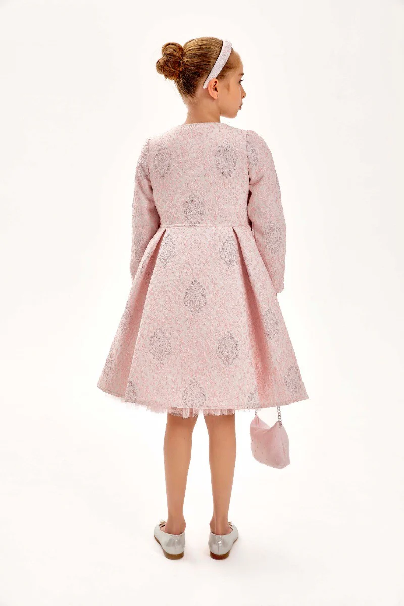 Girls Patterned Pink Kafdress Set - Pink - Image 3