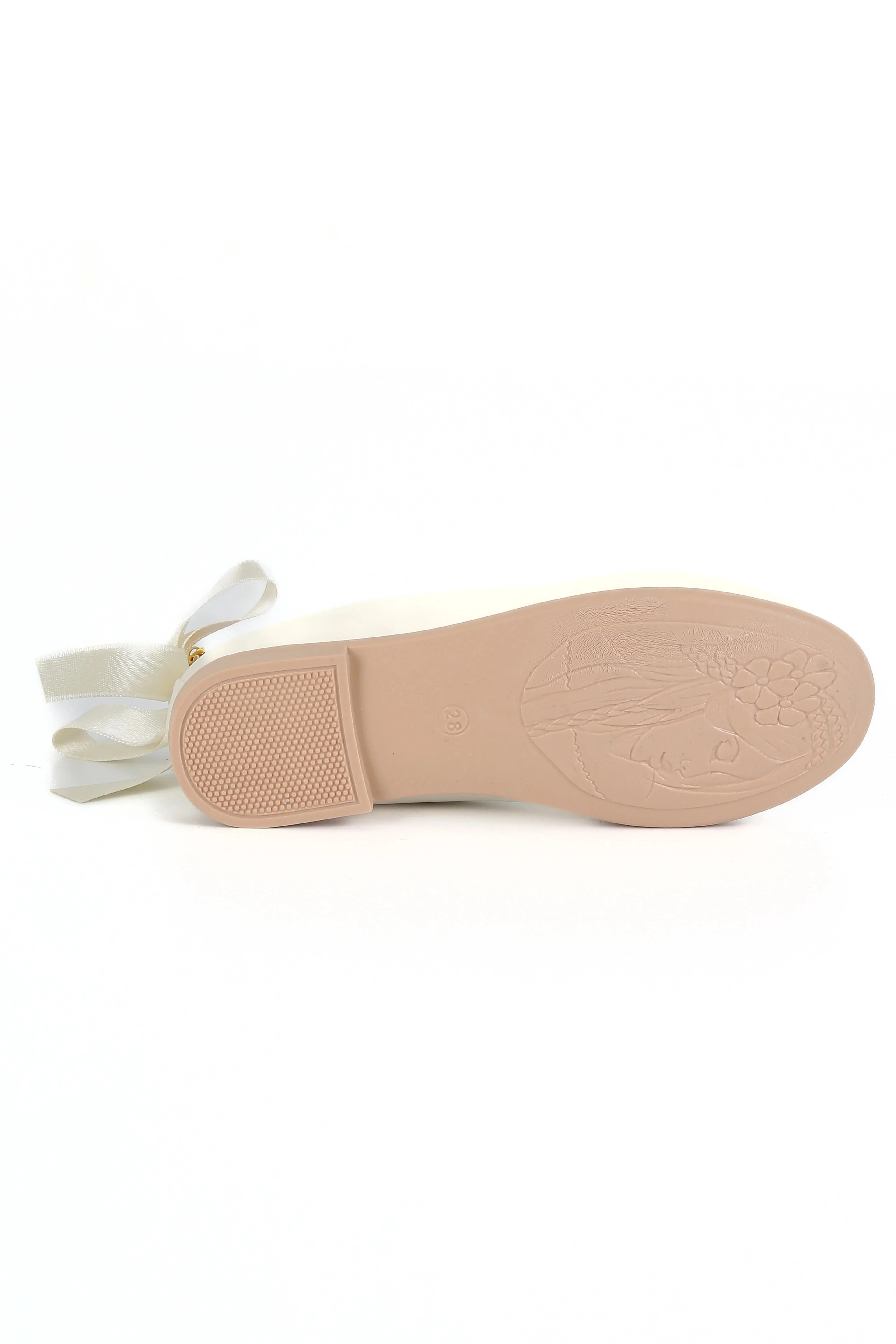Girls Pearls & Ribbon Slip on Patent Mary Jane Shoes - TEAN - Ivory - Image 5