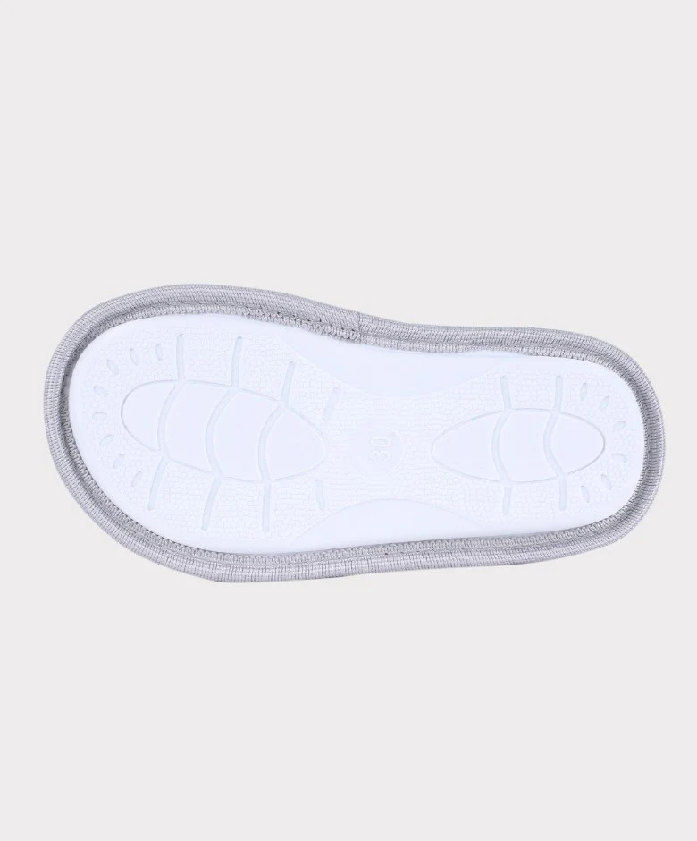 Girls Plush Bunny Fur Slippers - Grey - Image 5