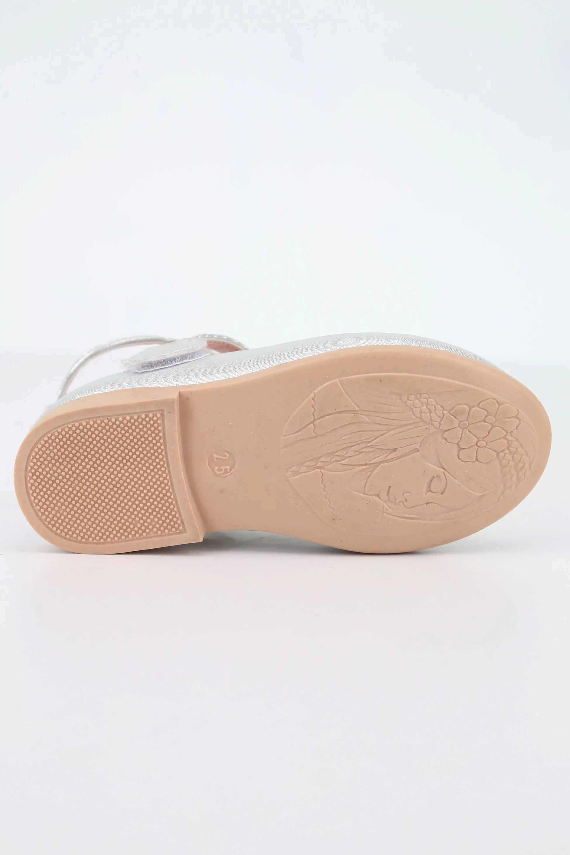 Girls' Shiny Mary Jane Flat Shoes with Criss Cross Strap - Silver - Image 7