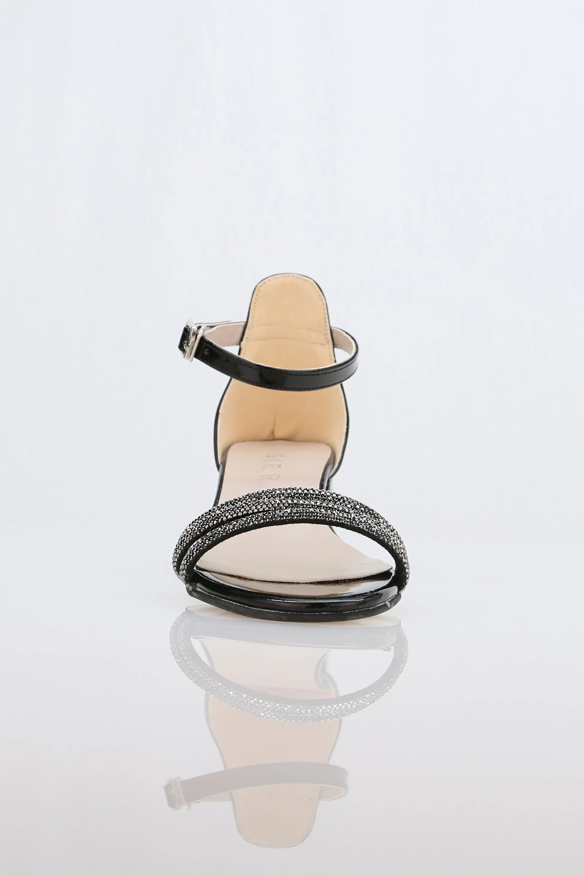 Girls' Textured Block-Heel Sandals with Rhinestone Straps - TWINKLE - Black - Image 4