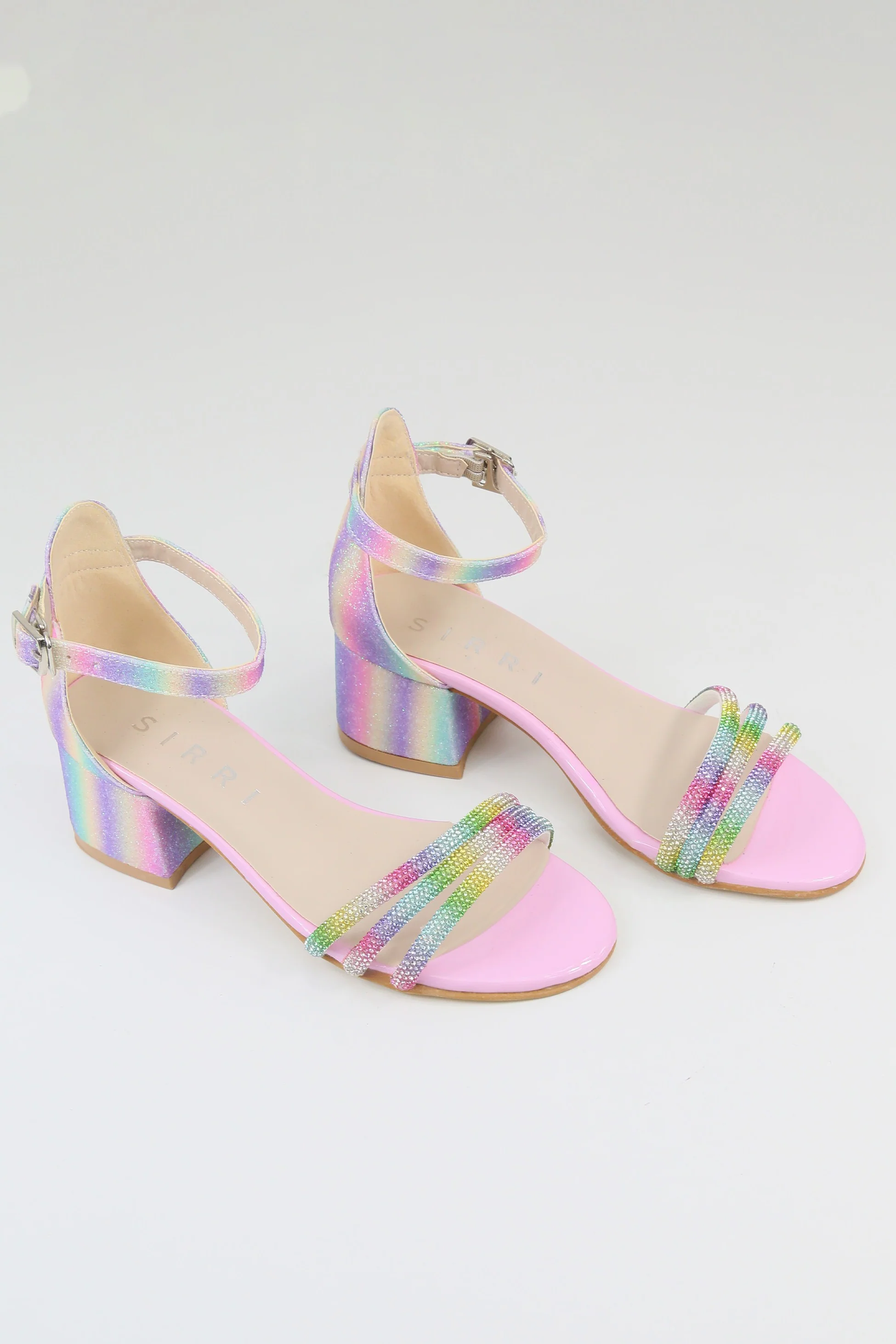 Girls' Textured Block-Heel Sandals with Rhinestone Straps - TWINKLE - Multicolour - Image 6