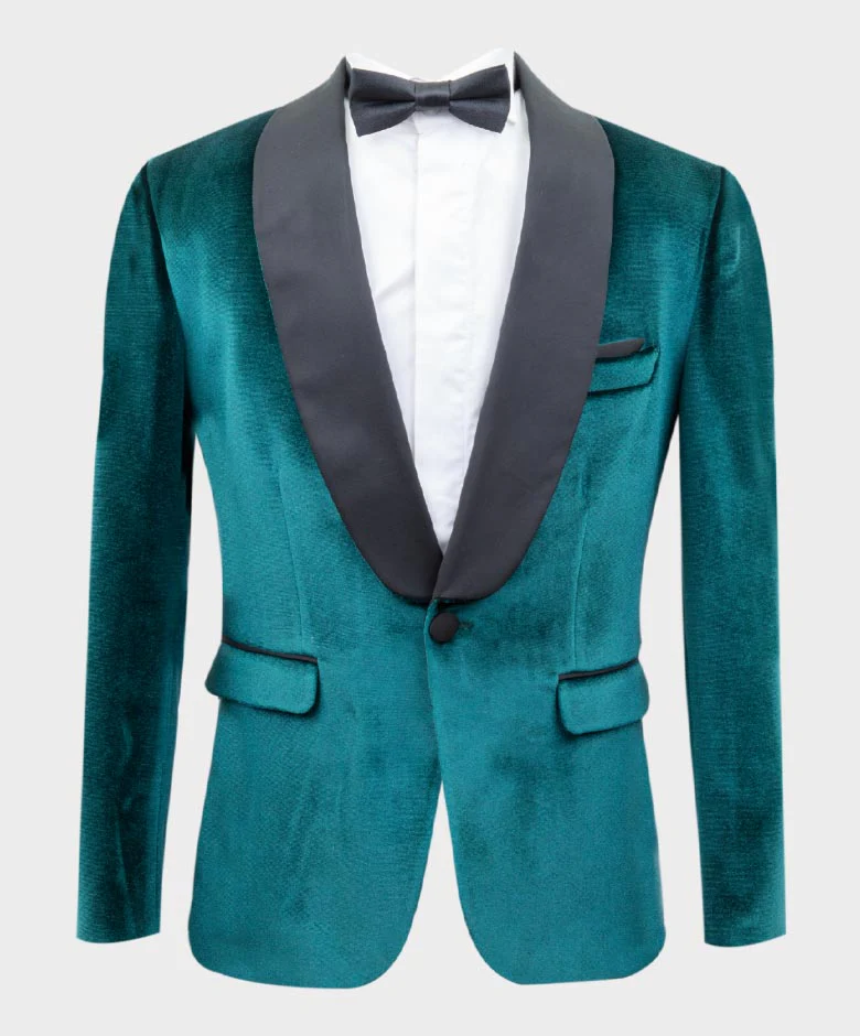 Boys Velvet Tuxedo Blazer Set - KINGSMAN - Green - Image 4