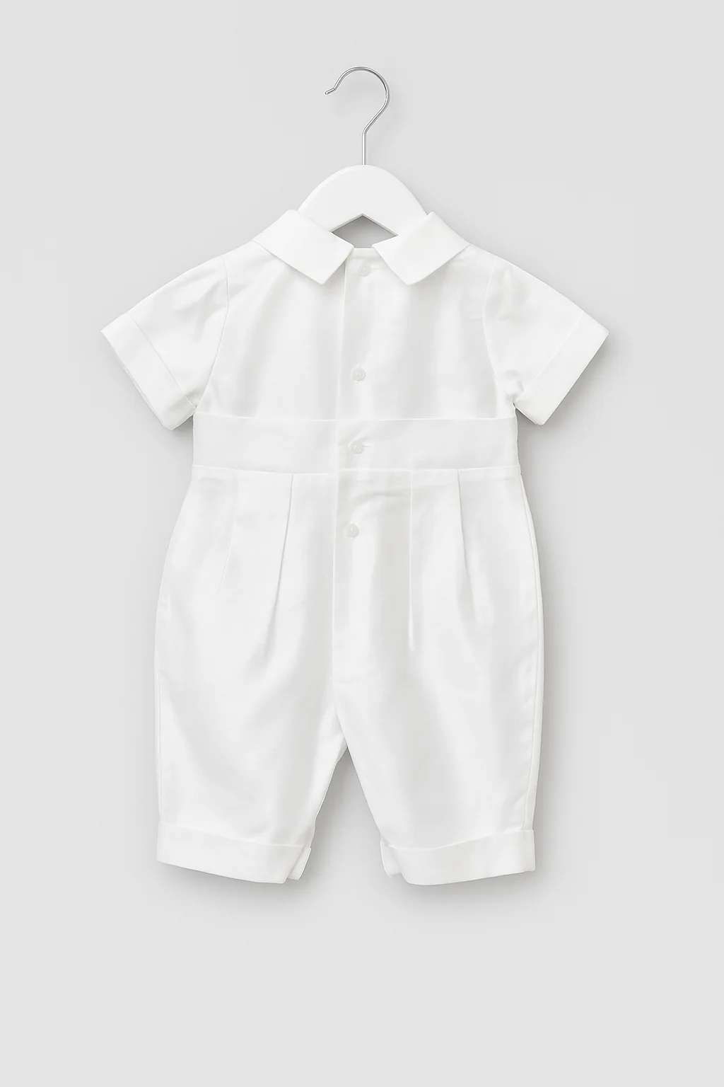 Luxurious Baby Boys Christening Romper Set - PETER - White - Image 6