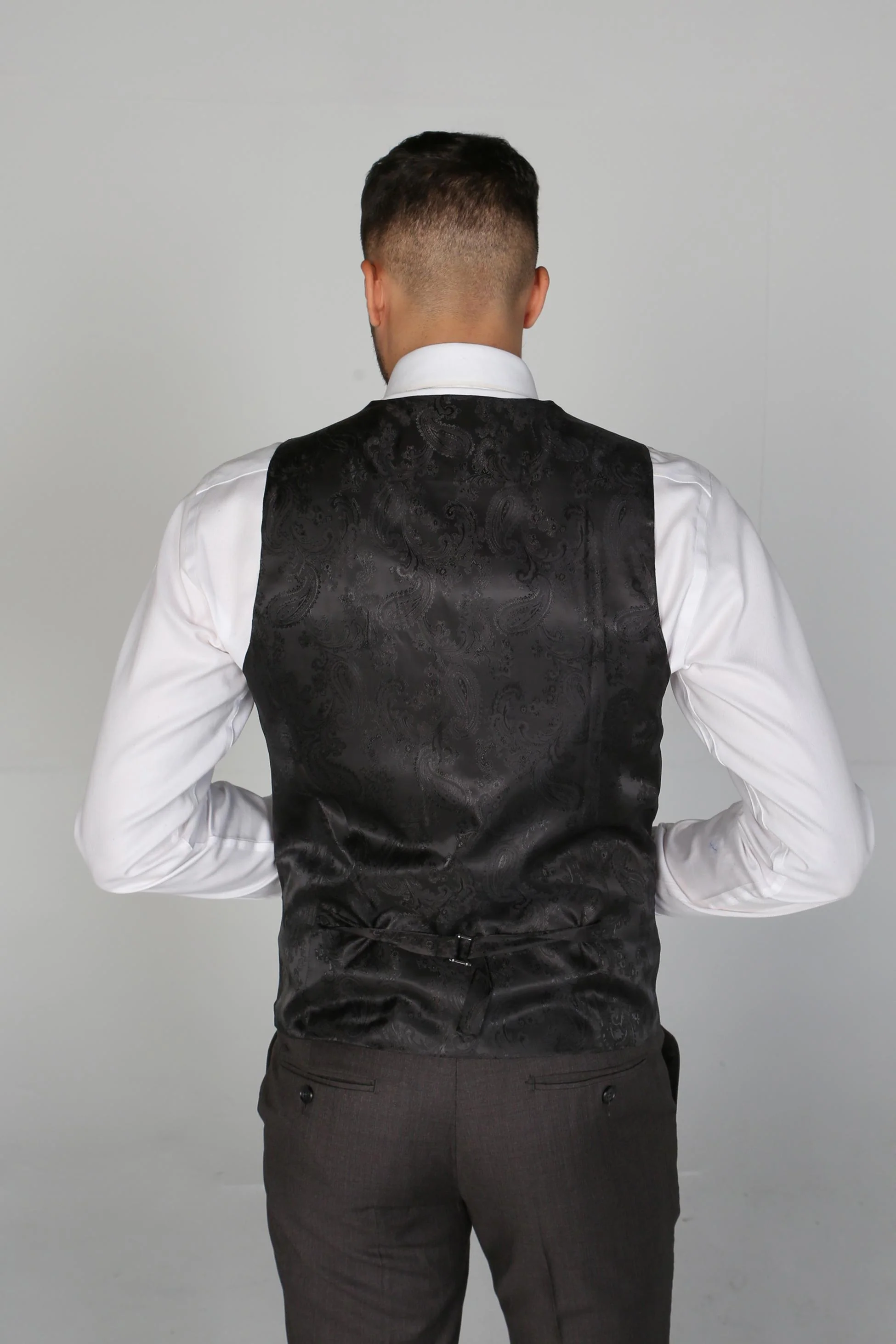 Men's Tailored Fit Formal Waistcoat  - CHARLES - Charcoal Grey - Image 2