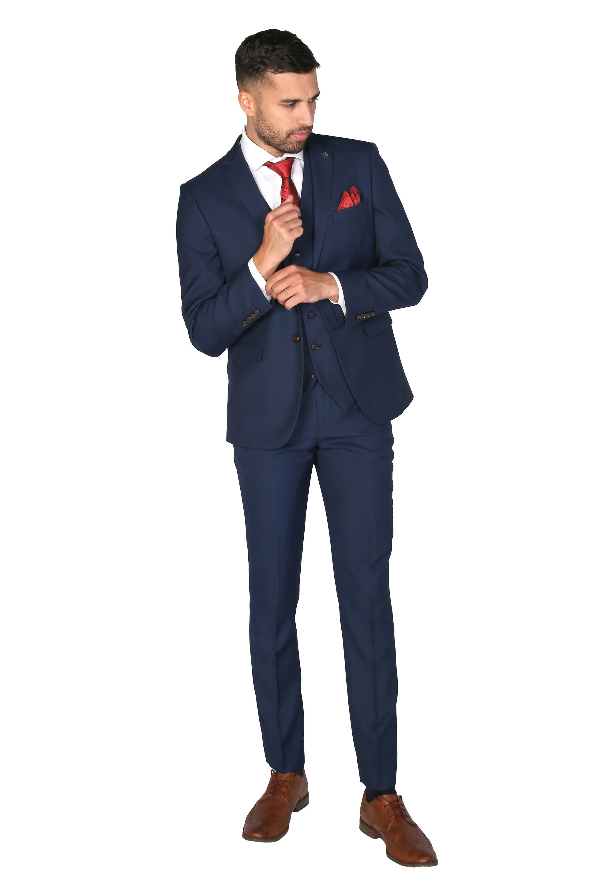 Men's Tailored Fit Formal Trousers  - CHARLES - Navy Blue - Image 2