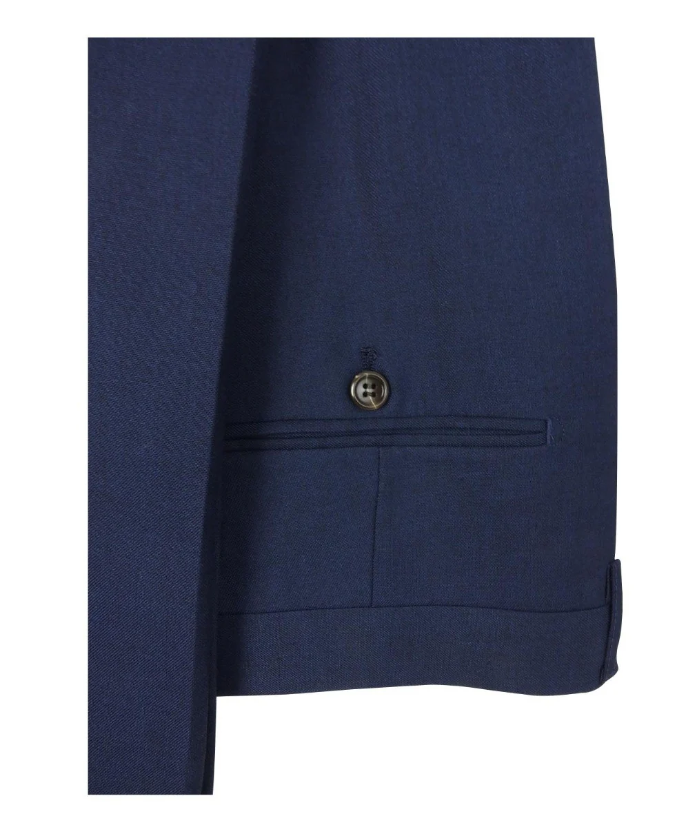 Men's Tailored Fit Formal Trousers  - CHARLES - Navy Blue - Image 3