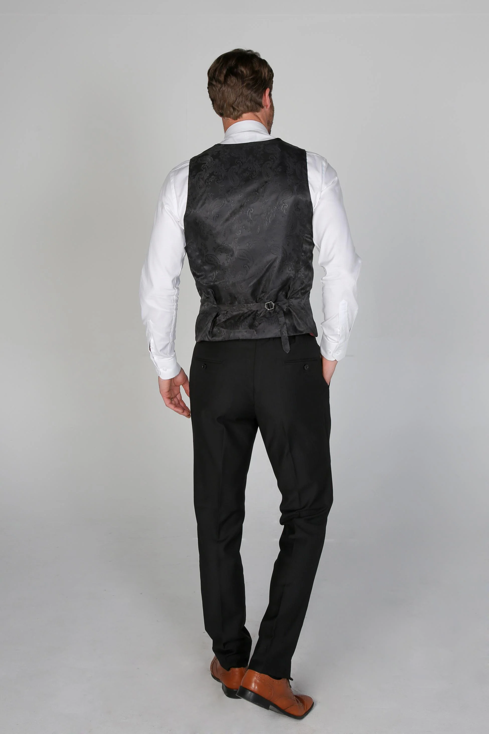 Men's Tuxedo Dinner Suit Waistcoat - HARRY Black - Black - Image 3