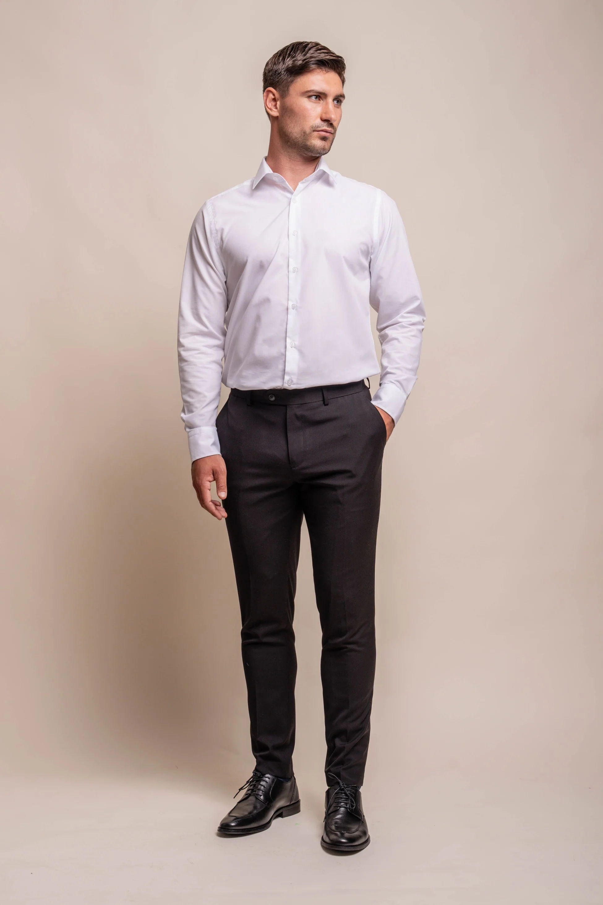 Men's Skinny Fit Black Trousers - VIPER - Black - Image 2