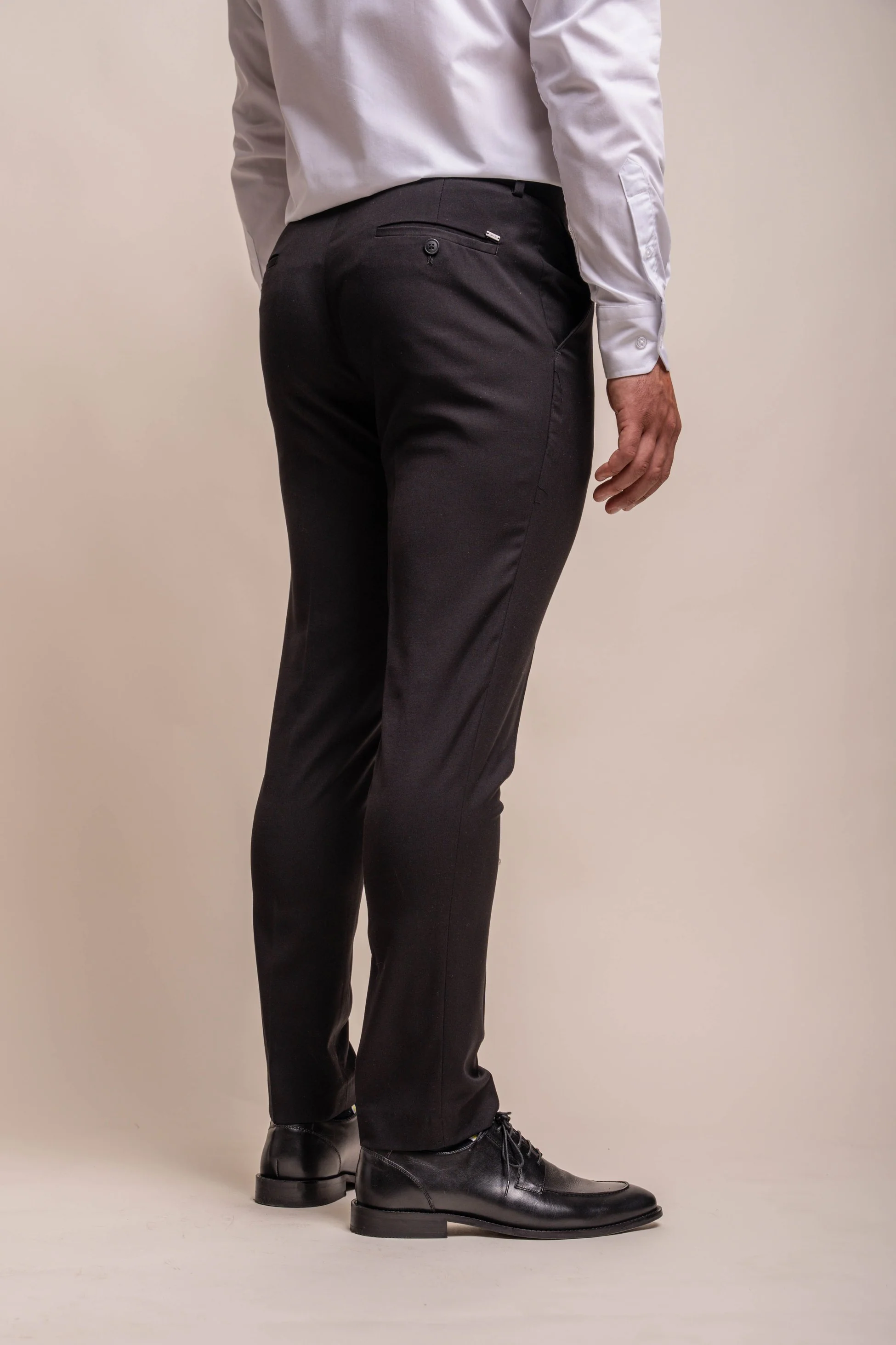 Men's Skinny Fit Black Trousers - VIPER - Black - Image 3