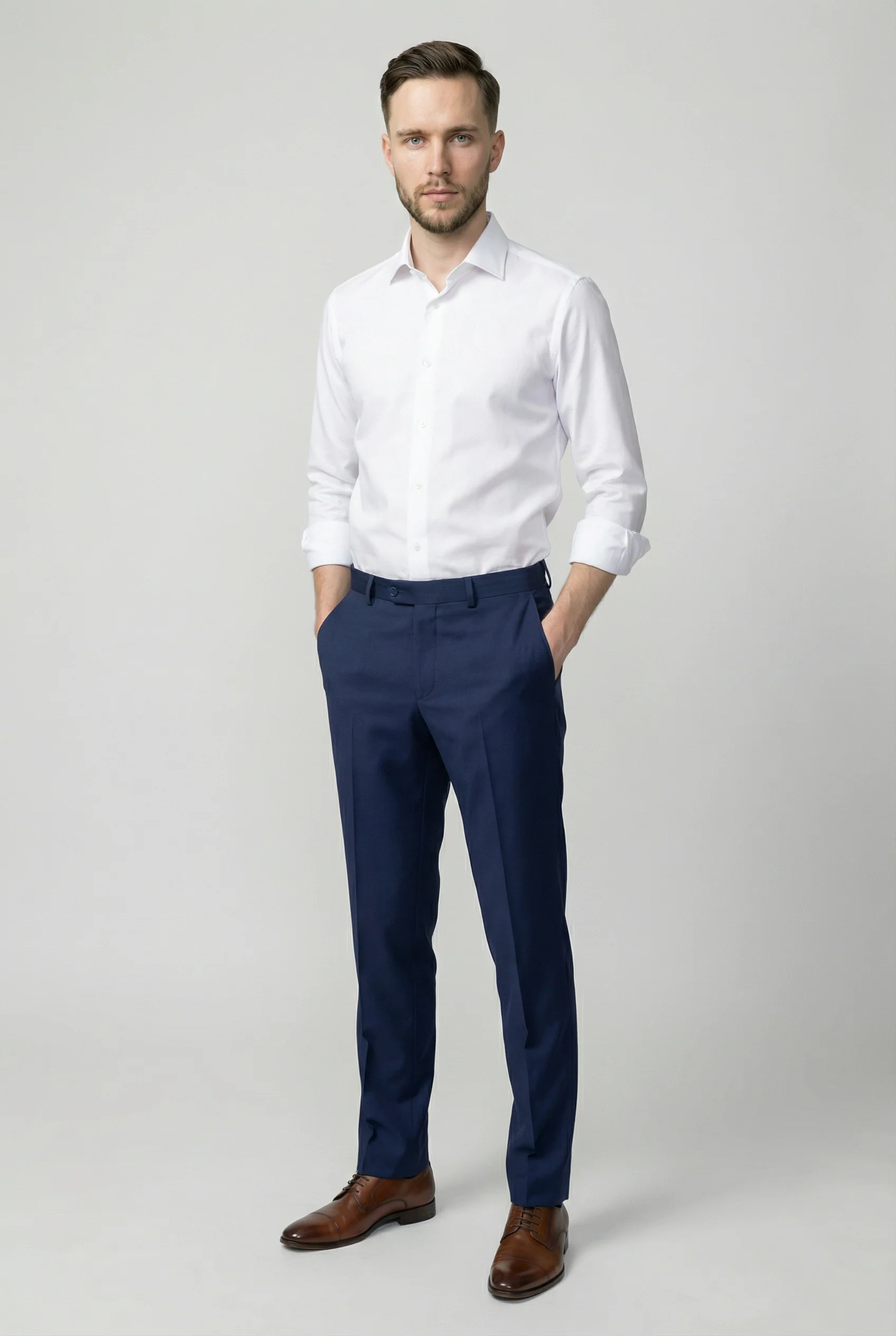 Men’s 2 Piece Slim Fit Double Breasted Suit - JOSE NAVY - Image 11