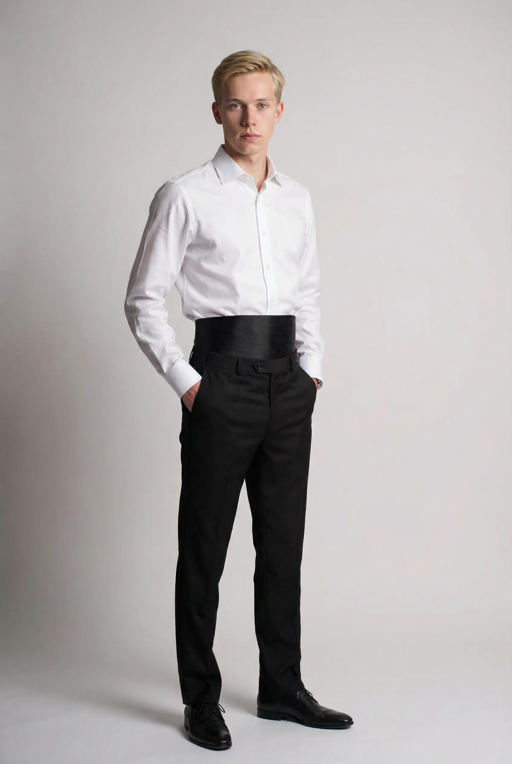 Men’s 3-Piece Satin Lapel Tuxedo Suit - Edward - Black - Image 9