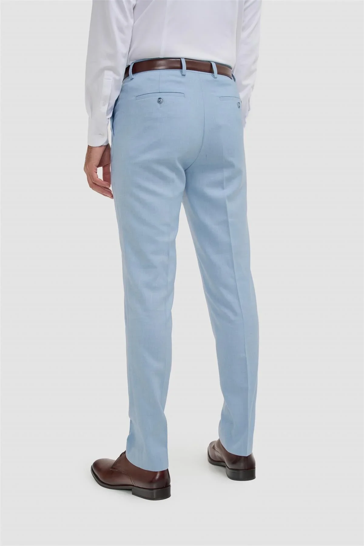 Men’s 3-Piece Slim Fit Formal Suit - Malibu - Sky Blue - Image 9