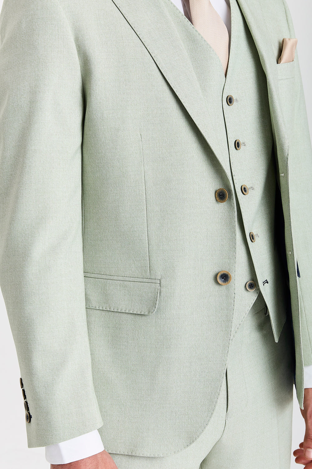Men’s 3-Piece Tailored Fit Formal Suit - Belmont - Sage Green - Image 13