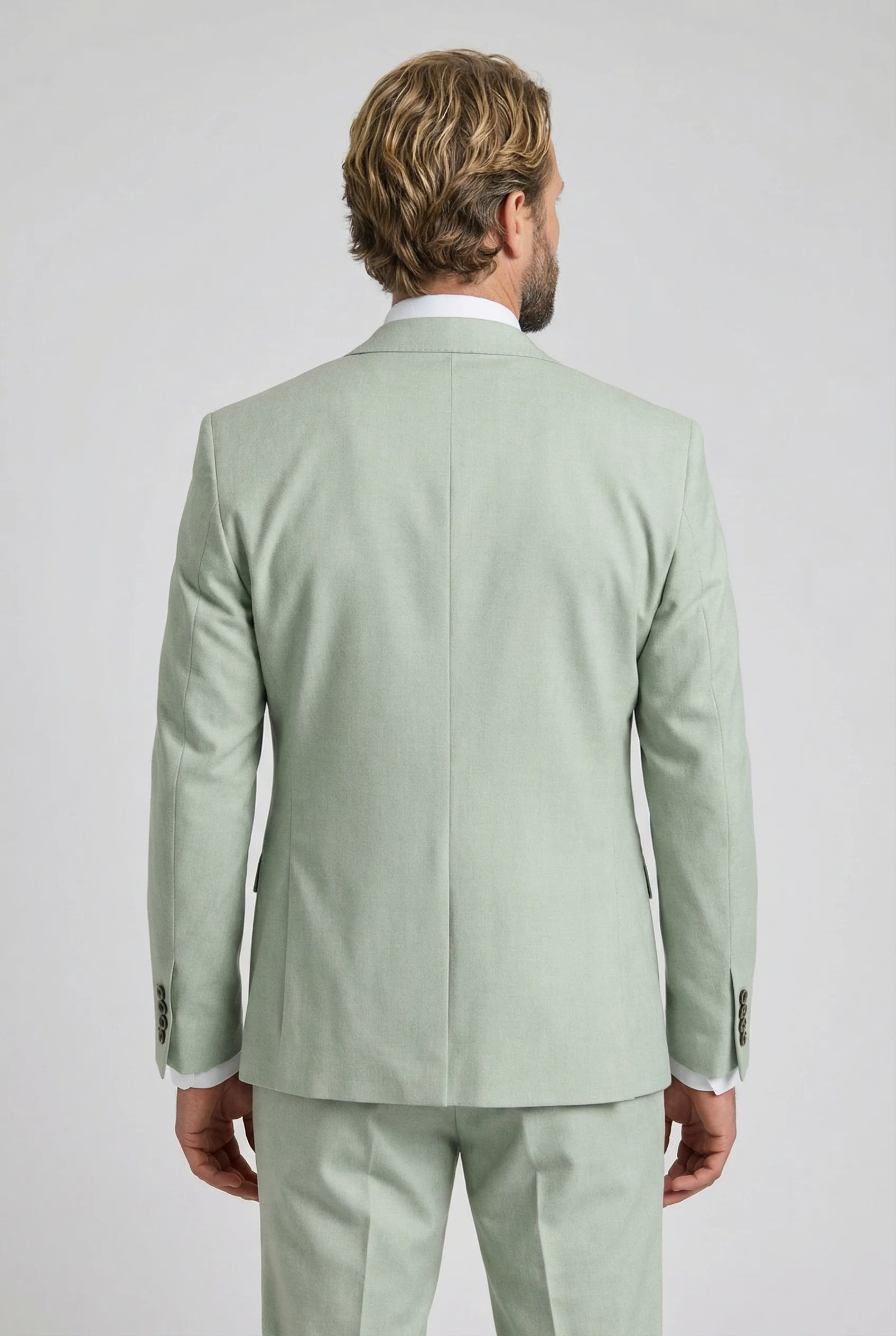 Men’s 3-Piece Tailored Fit Formal Suit - Belmont - Sage Green - Image 3