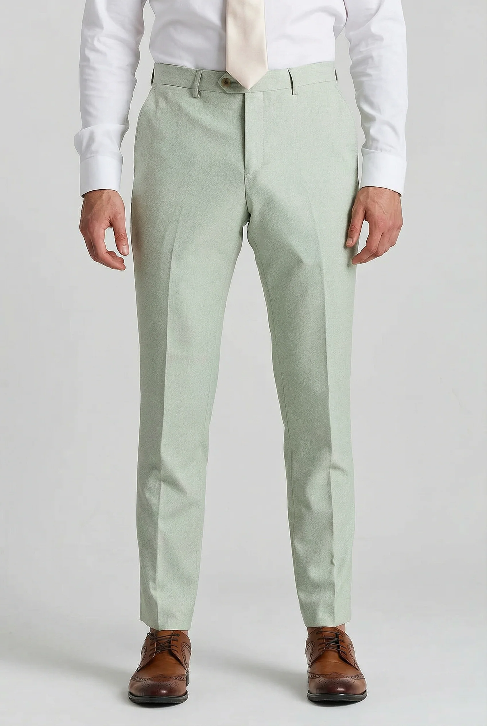 Men’s 3-Piece Tailored Fit Formal Suit - Belmont - Sage Green - Image 7