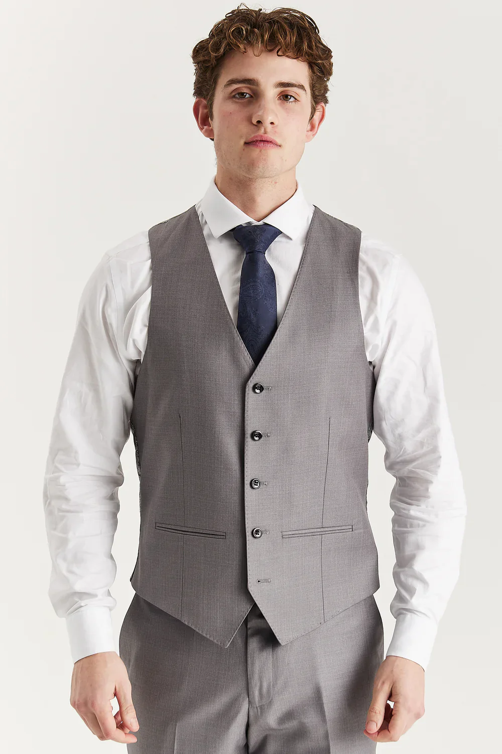 Men’s 3-Piece Tailored Fit Formal Suit - Edward - Grey - Image 5