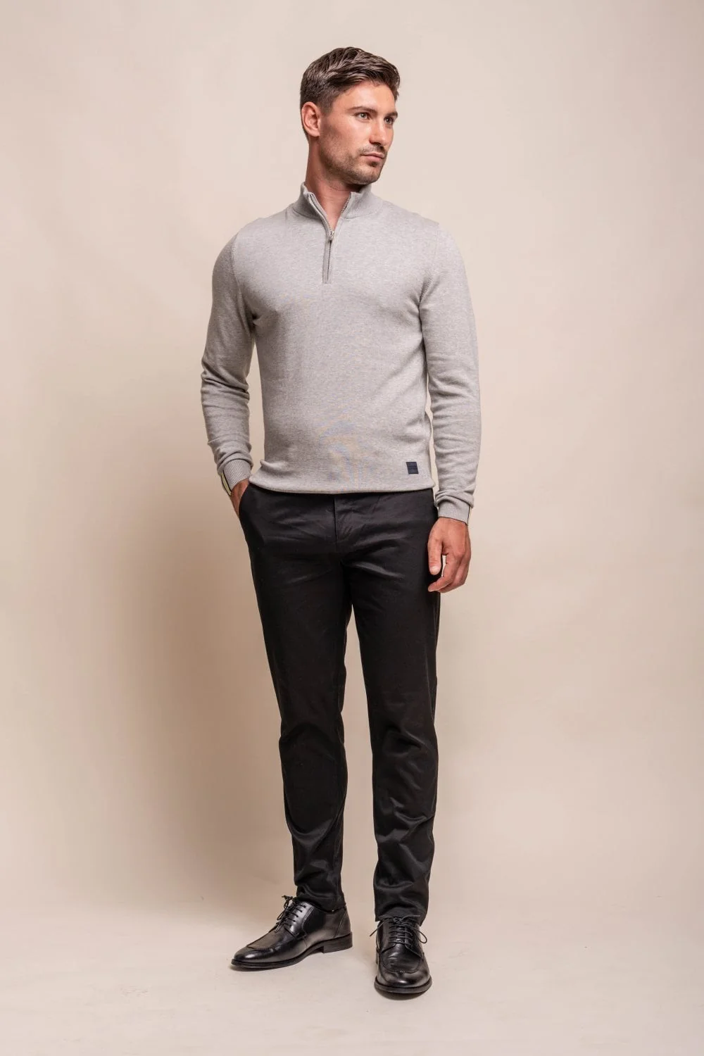 Men's Cotton Chino Trousers - DAKOTA - Black - Image 2