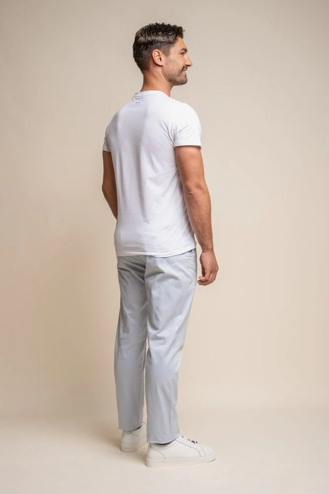 Men's Casual Cotton Chino - DAKOTA - Ice Blue - Image 3