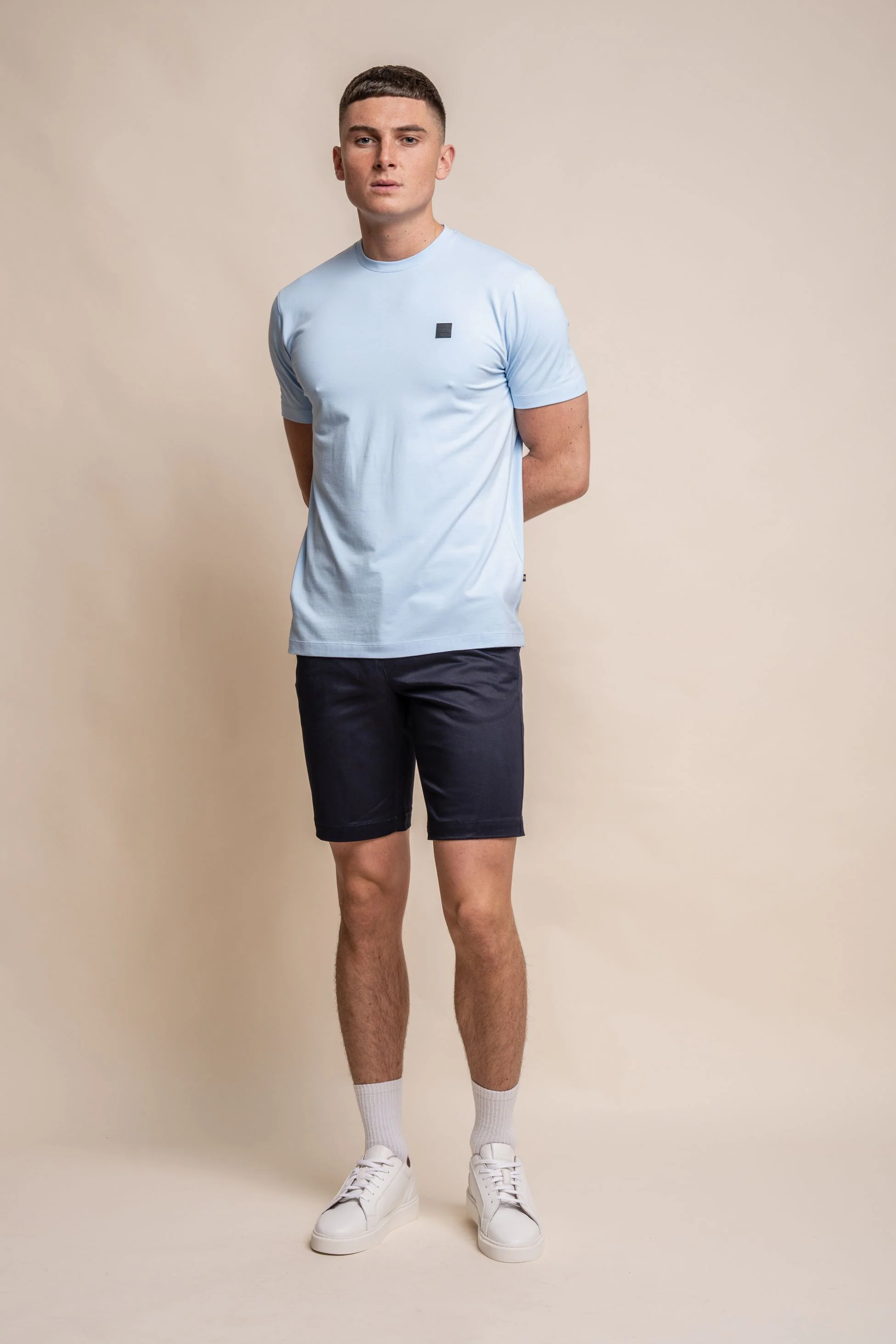 Men's Crew Neck Cotton T-Shirt - BOGART - Sky Blue - Image 2