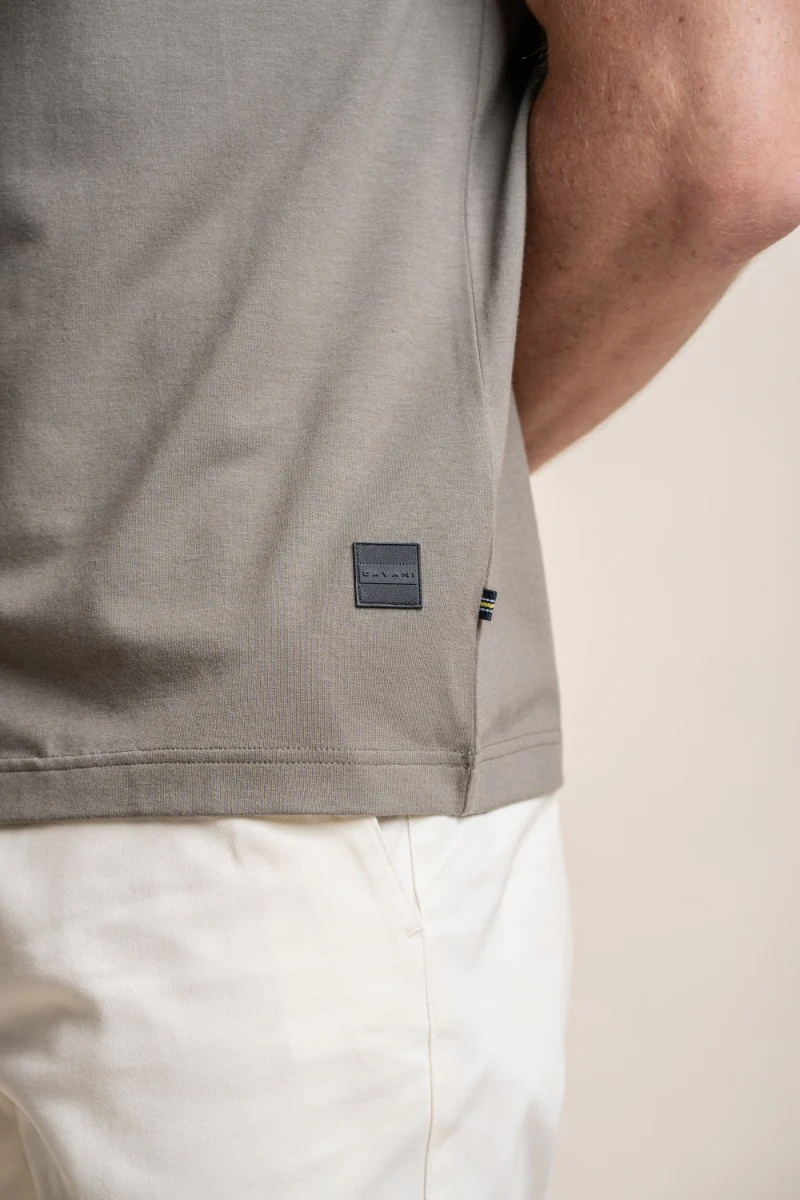 Men's Slim Fit Cotton Short Sleeve Polo Shirt - Kelsey - Sage Green - Image 4