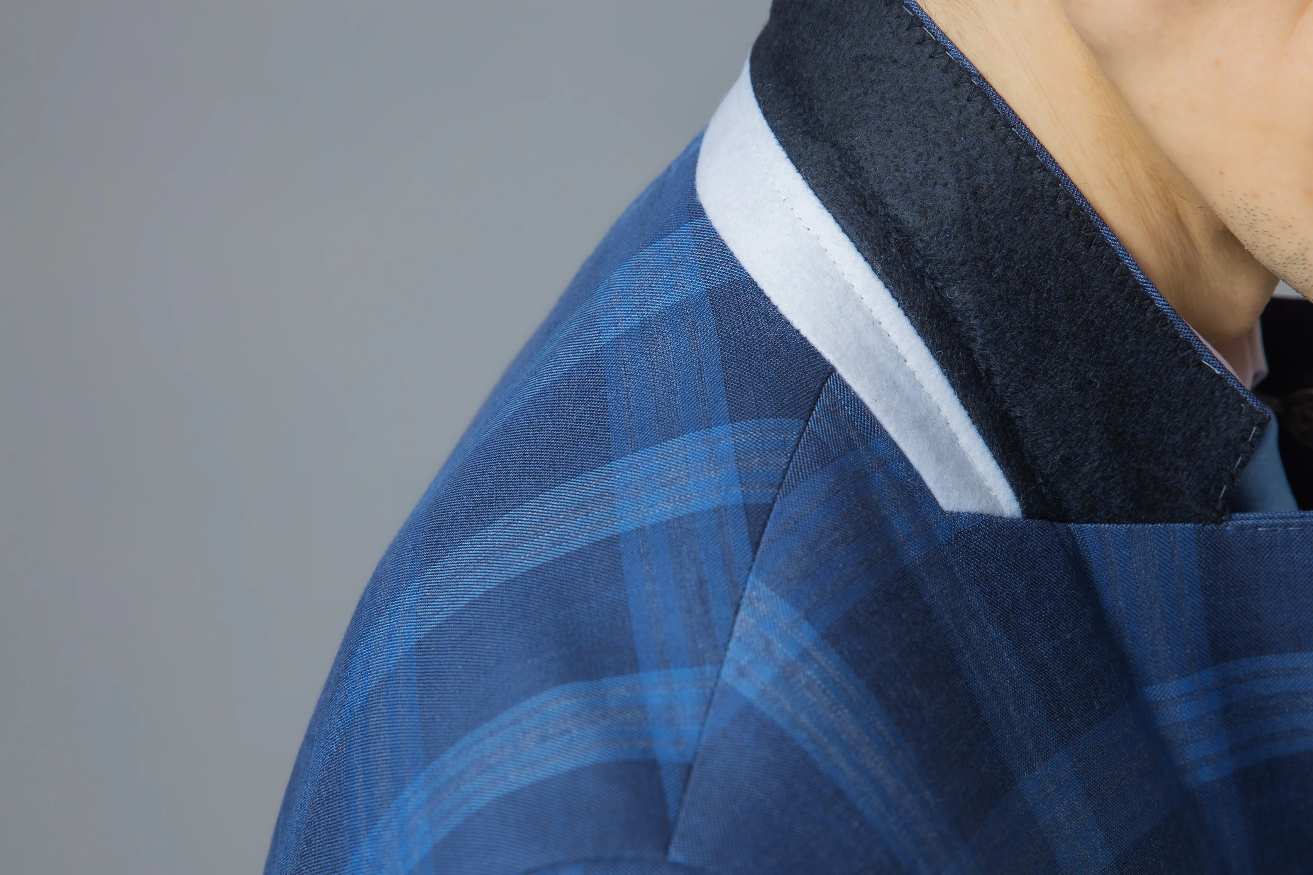 Men's Check Windowpane Retro Blue Suit - Hunter - Dark Blue - Image 12