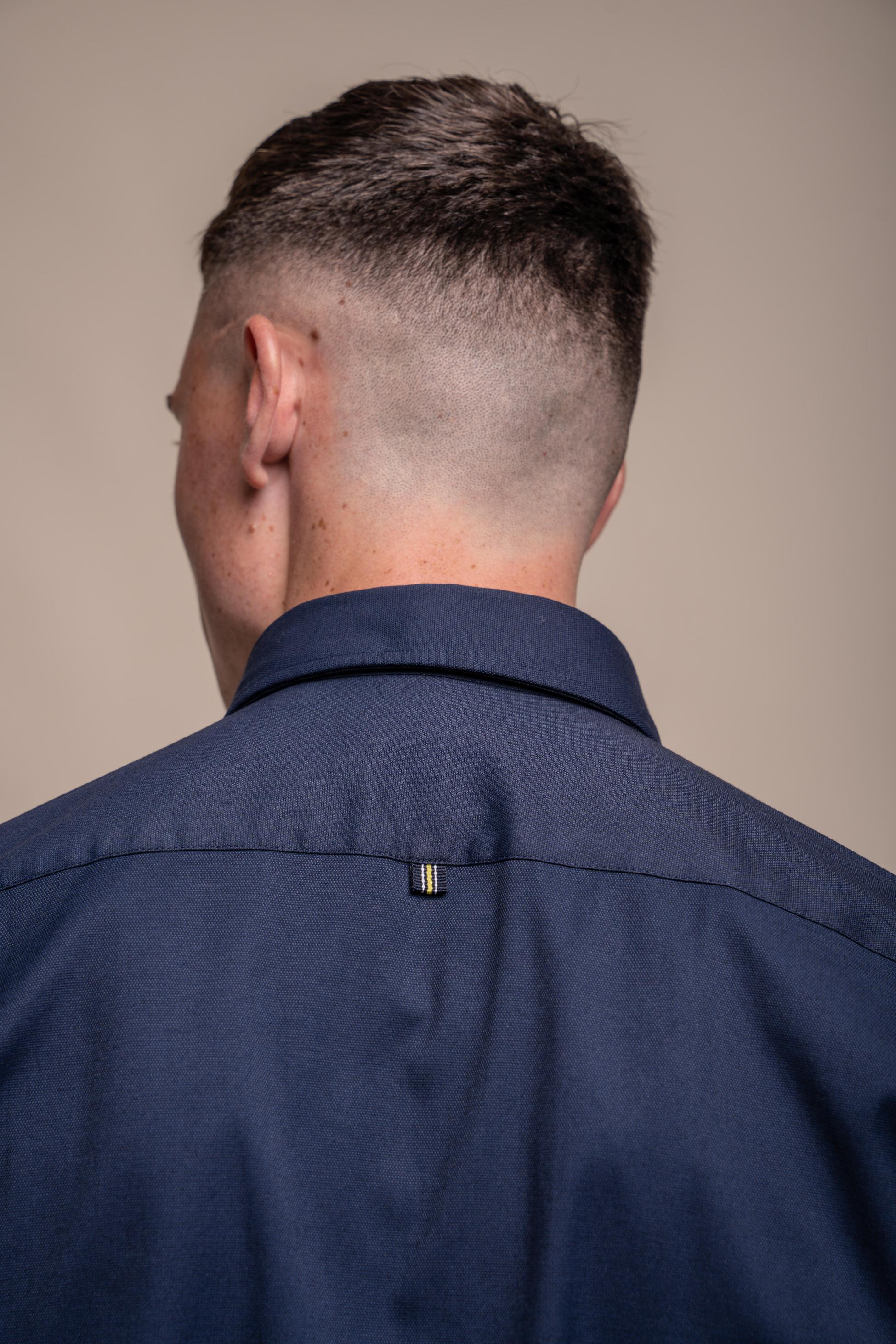 Men's Cotton Casual Shirt - Tessa - Navy Blue - Image 6