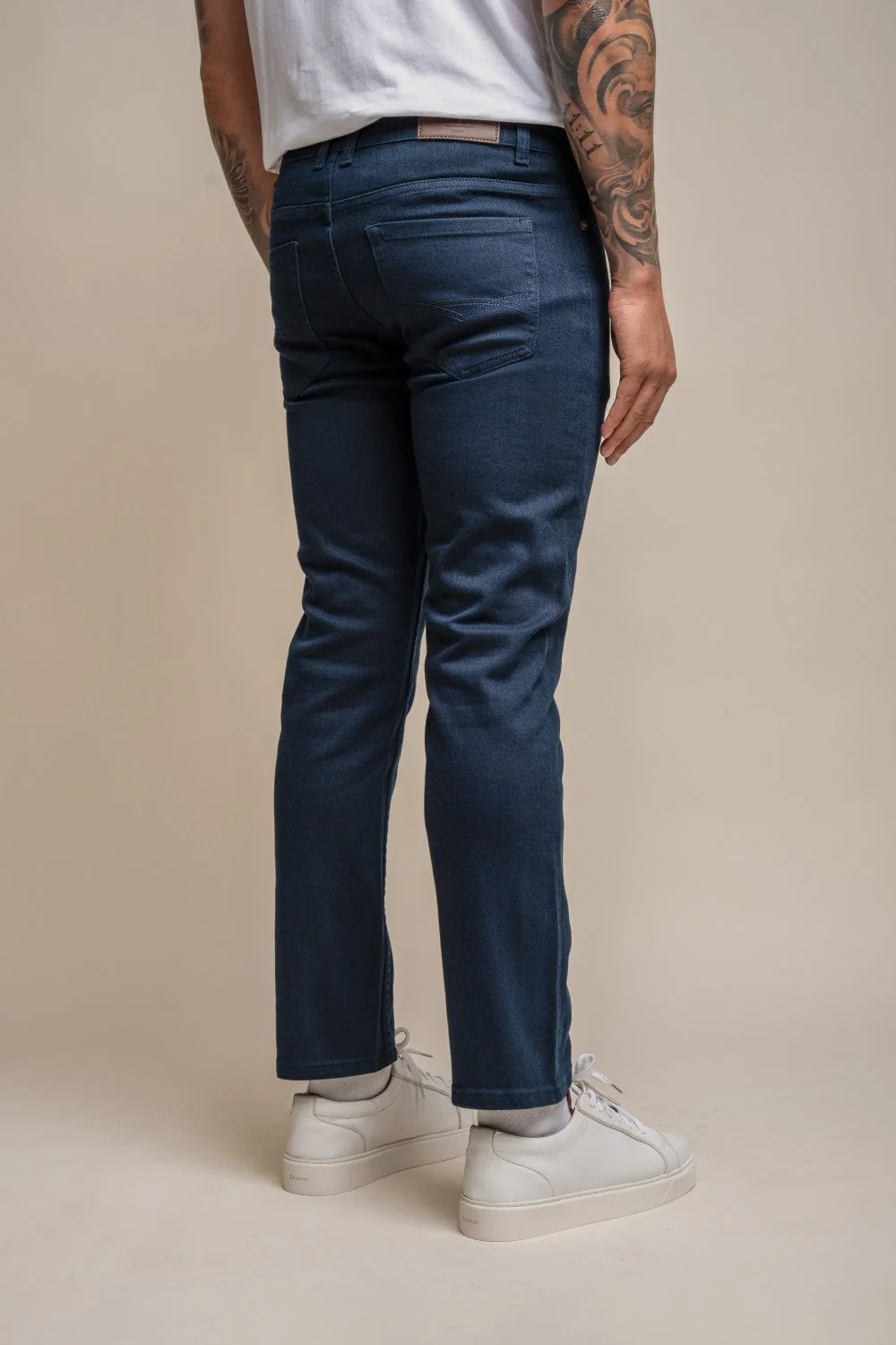 Men's Cotton Slim Fit Stretch Denim Jeans - MILANO - Steel Grey - Image 4