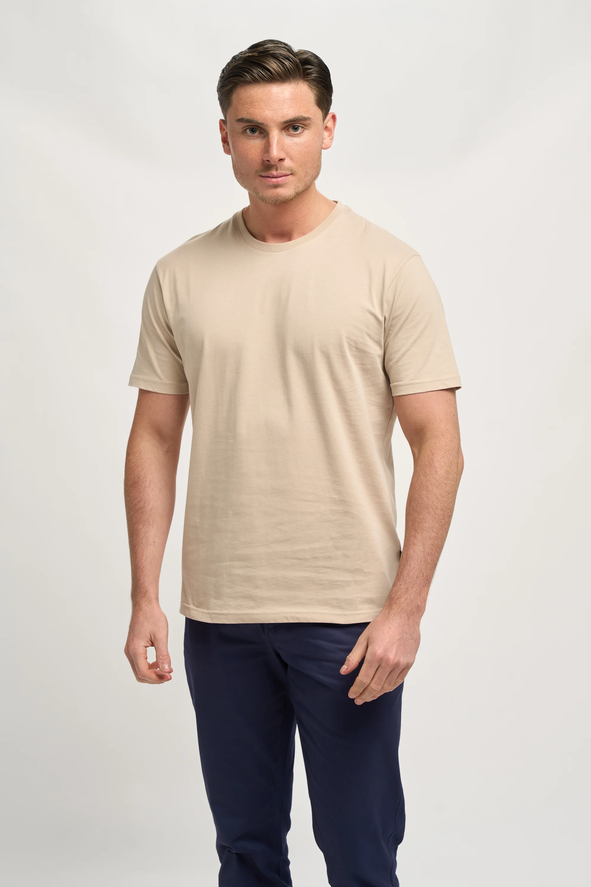 Men’s Cotton Crew Neck T-Shirt - Sanchez - Beige