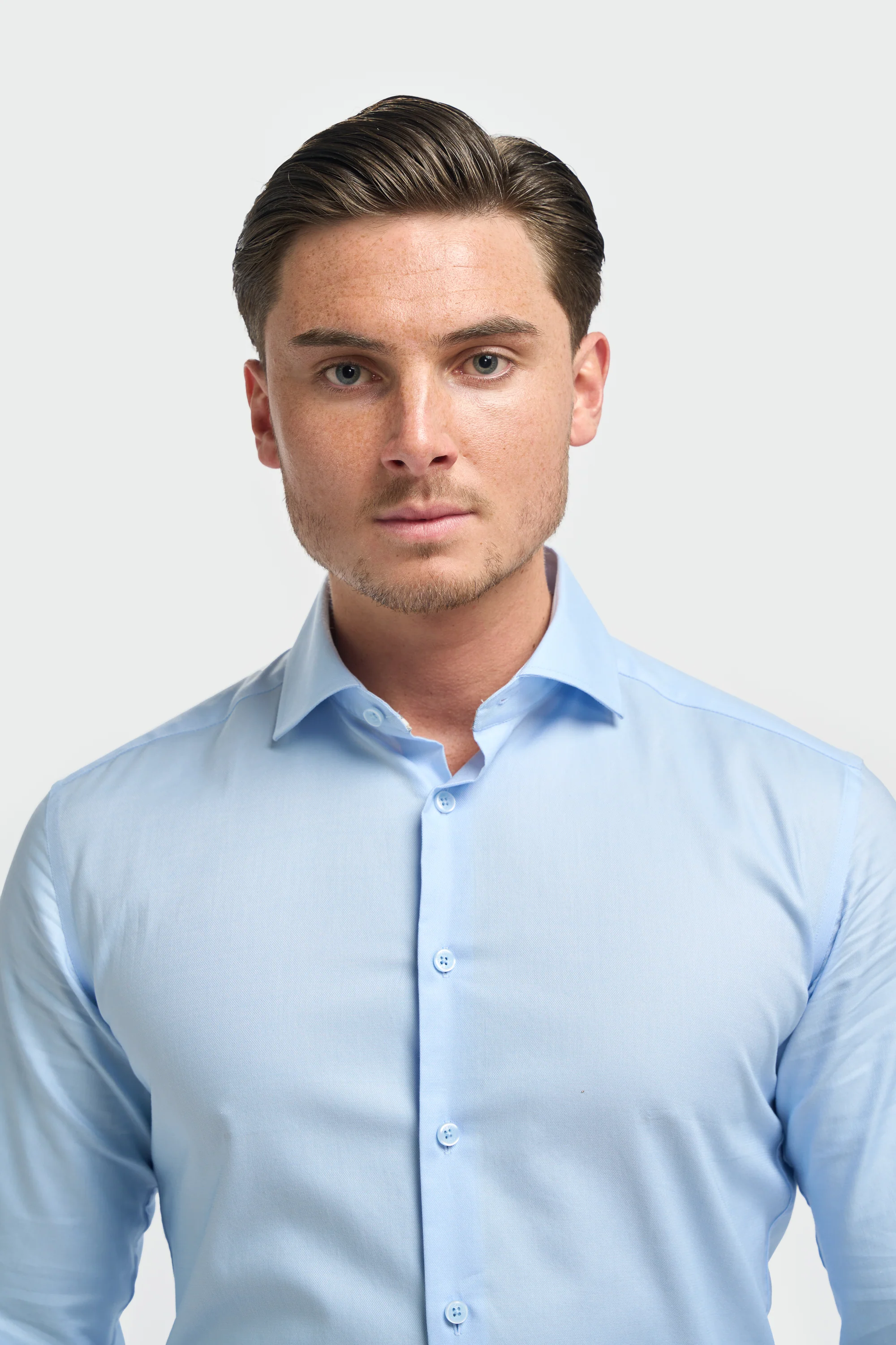 Men’s Cotton Long Sleeve Formal Shirt - Barnaby - Sky Blue - Image 4