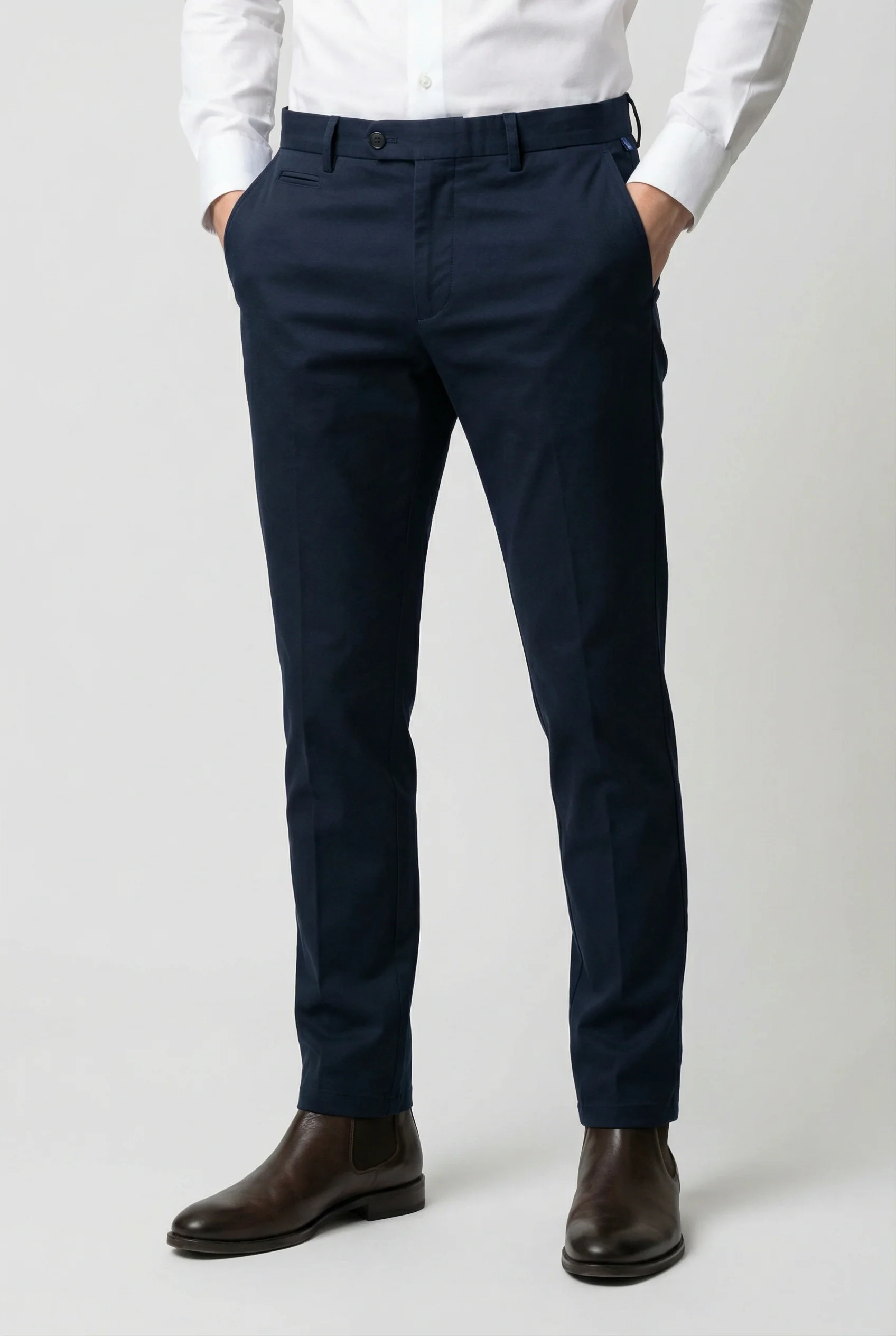 Men’s Cotton Regular Fit Chino Trousers - Zack - Navy