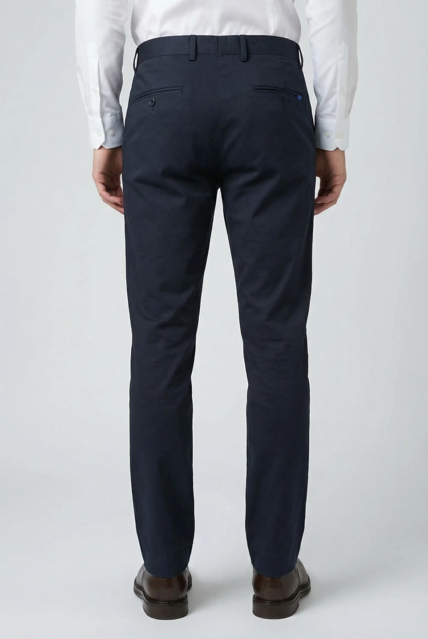 Men’s Cotton Regular Fit Chino Trousers - Zack - Navy - Image 3
