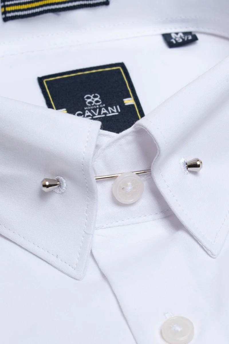 Men's Cotton Slim Fit Long Sleeve Formal white Shirt - DIAZ - White - Image 7
