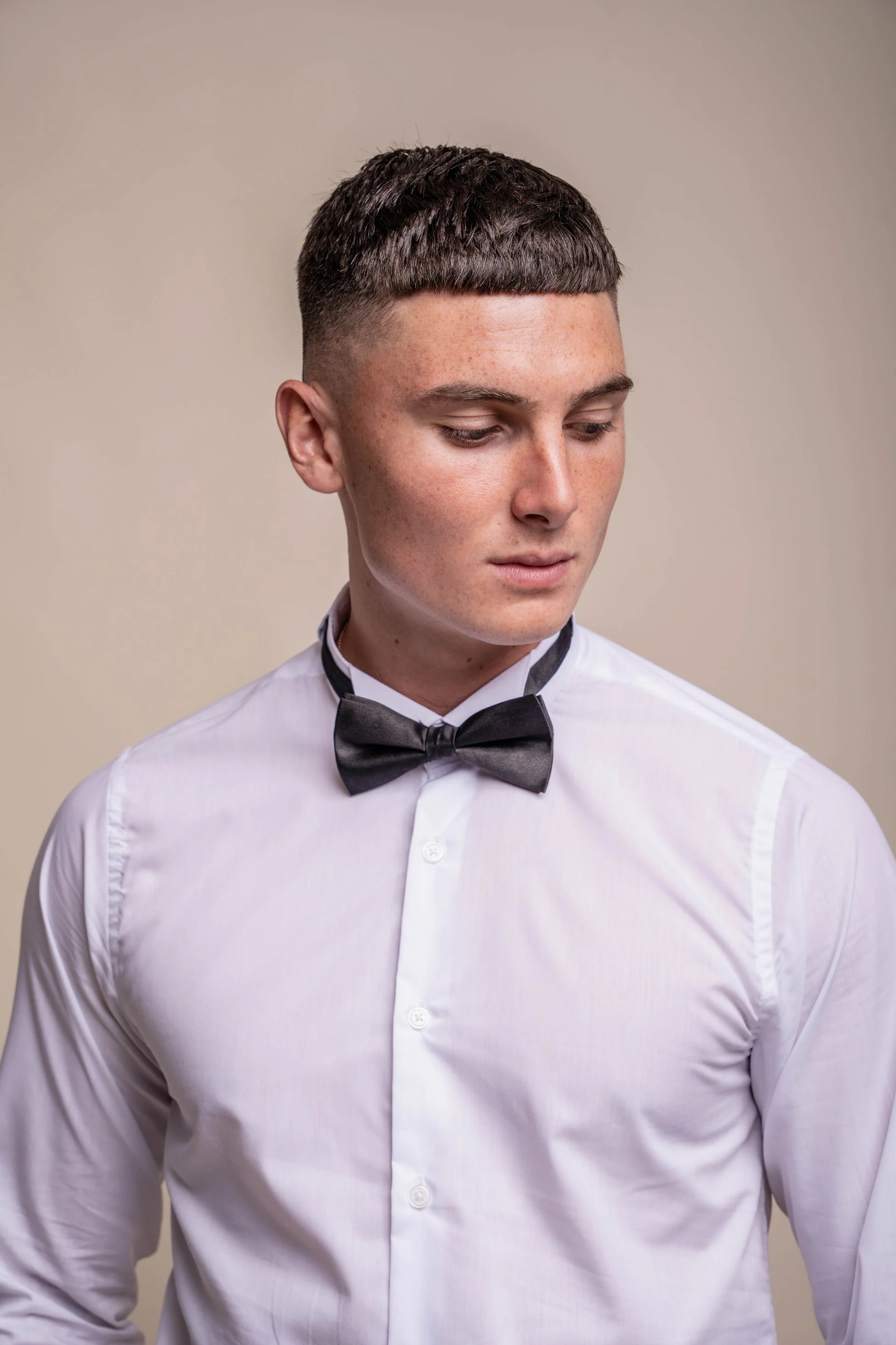 Men's Cotton Wing Collar Tuxedo Shirt - RICO - White - Image 6