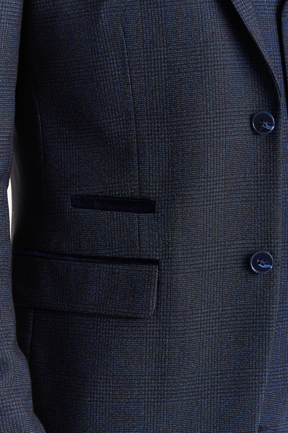 Men’s Glen Check Tweed Like Suit Jacket - Regent - Navy - Image 4