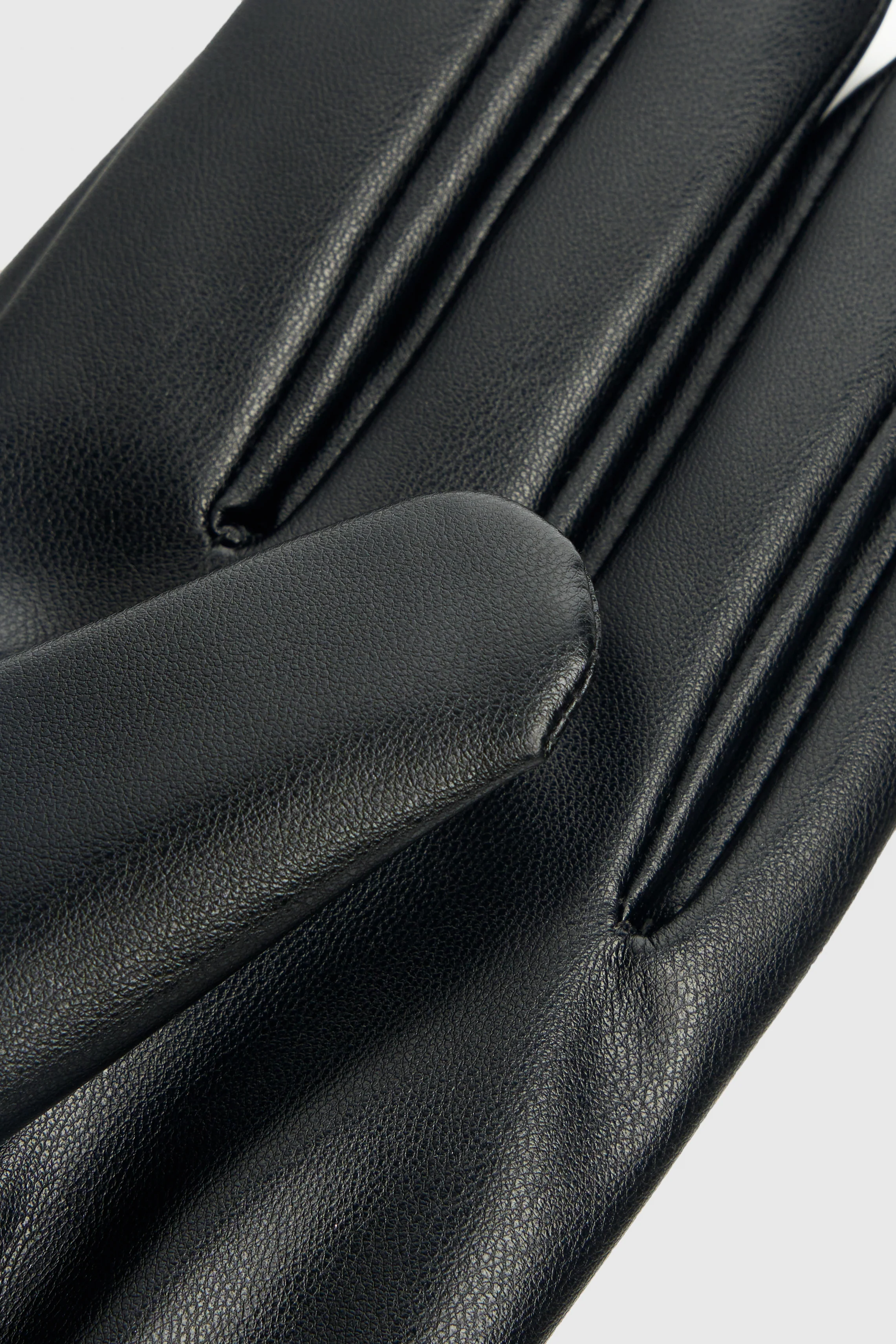 Men’s Leather Gloves with Adjustable Buckle Strap - Black - Image 3