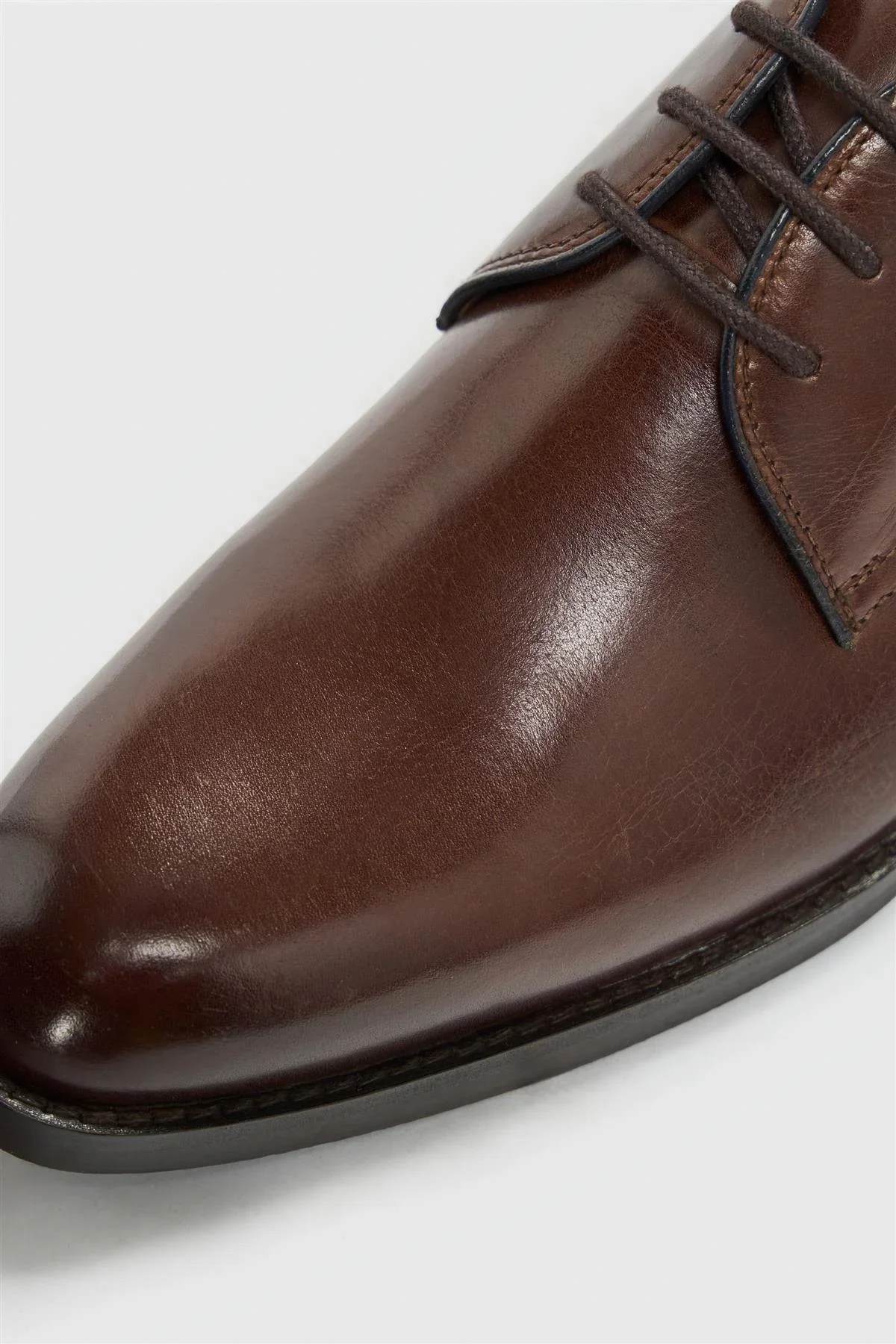 Men’s Leather Lace Up Derby Dress Shoes - Taylor - Brown - Image 4