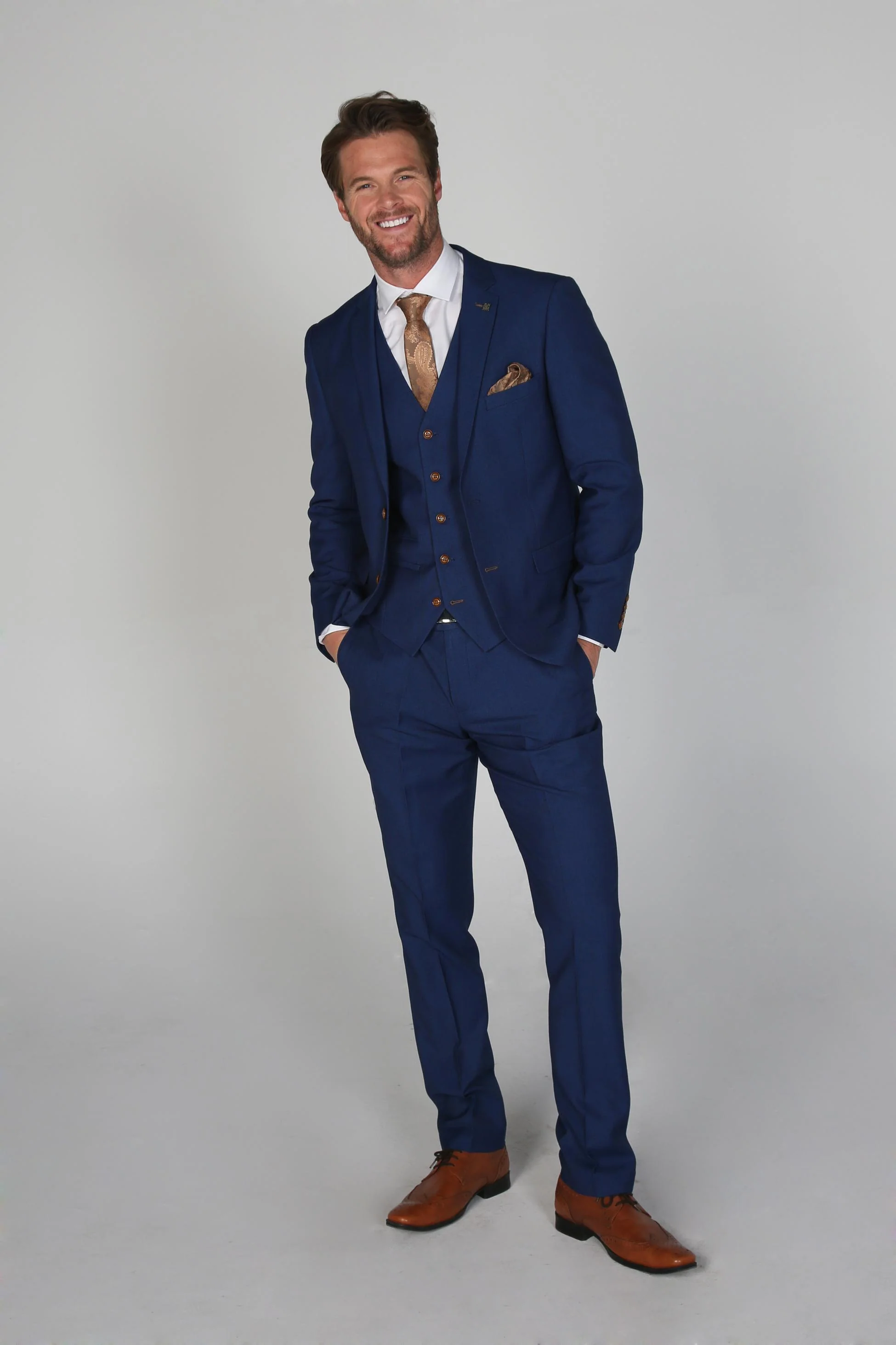 Men's Tailored Fit Blue Suit - MAYFAIR - Royal Blue - Image 2