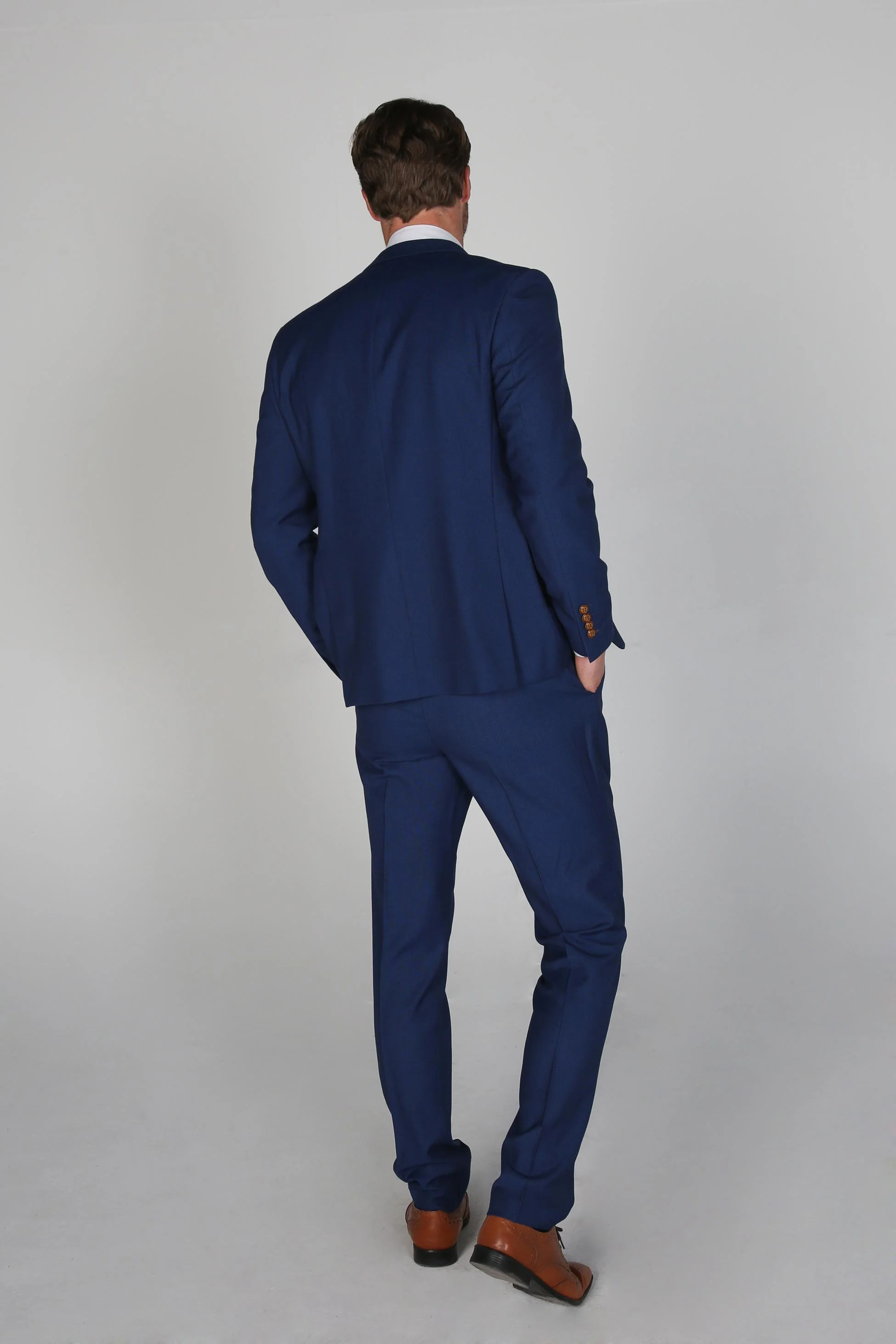Men's Tailored Fit Blue Suit - MAYFAIR - Royal Blue - Image 3