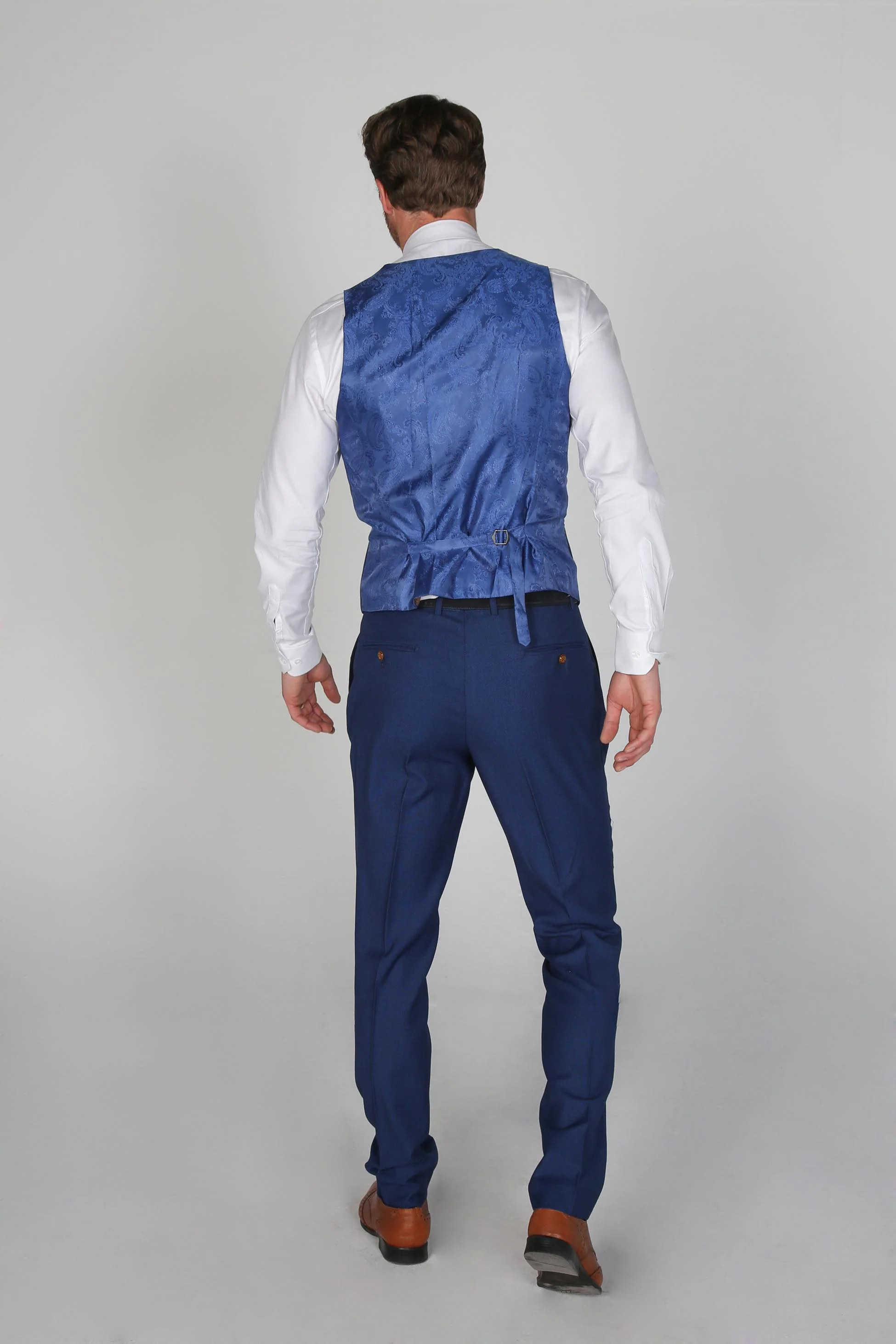 Men's Tailored Fit Blue Suit - MAYFAIR - Royal Blue - Image 5