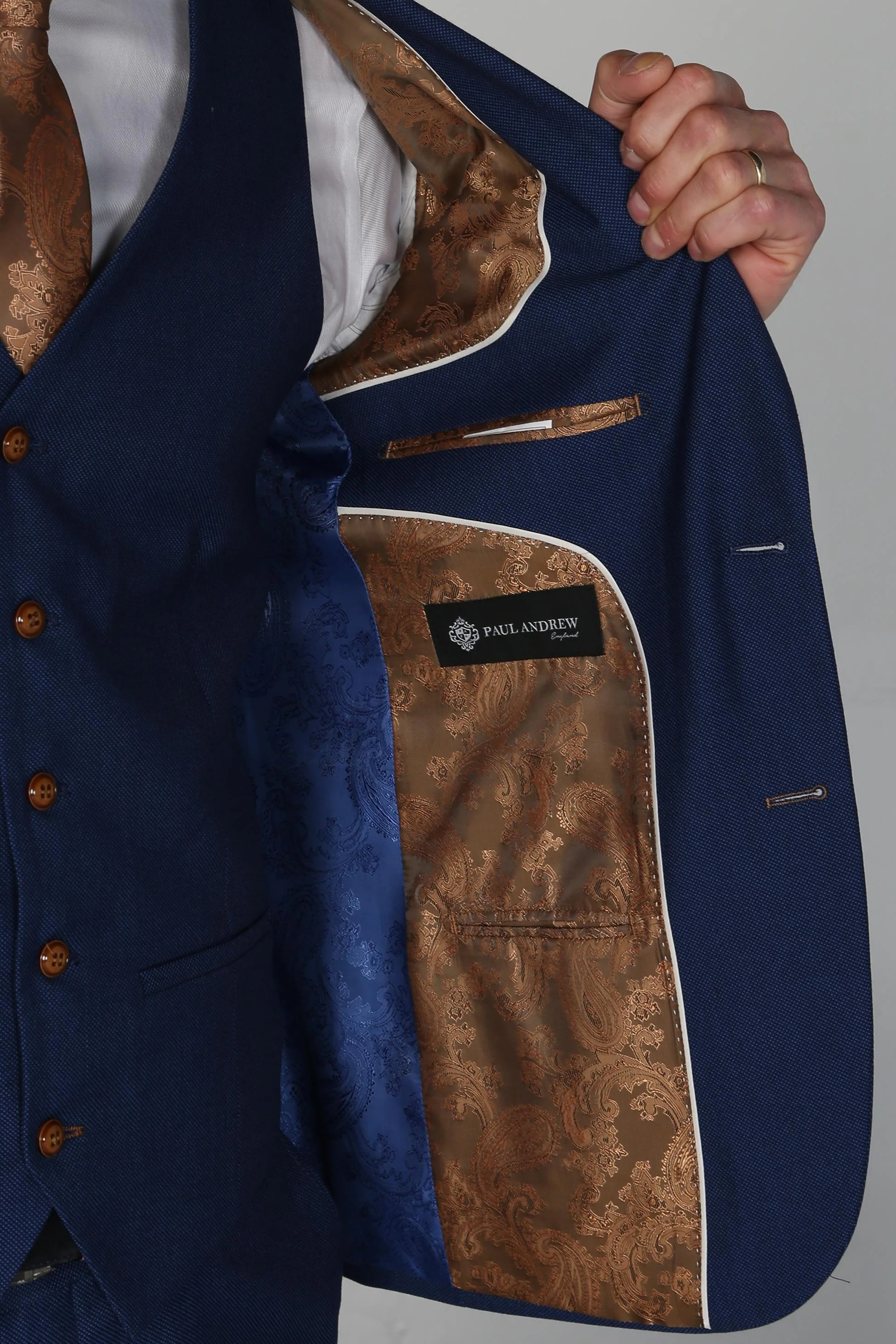 Men's Tailored Fit Blue Suit - MAYFAIR - Royal Blue - Image 7