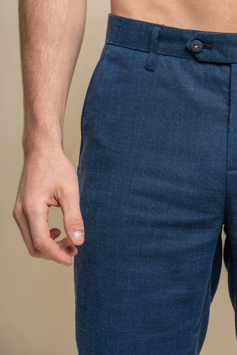 Men's Mid Rise Slim Fit Shorts- MIAMI - Dark Blue - Image 4